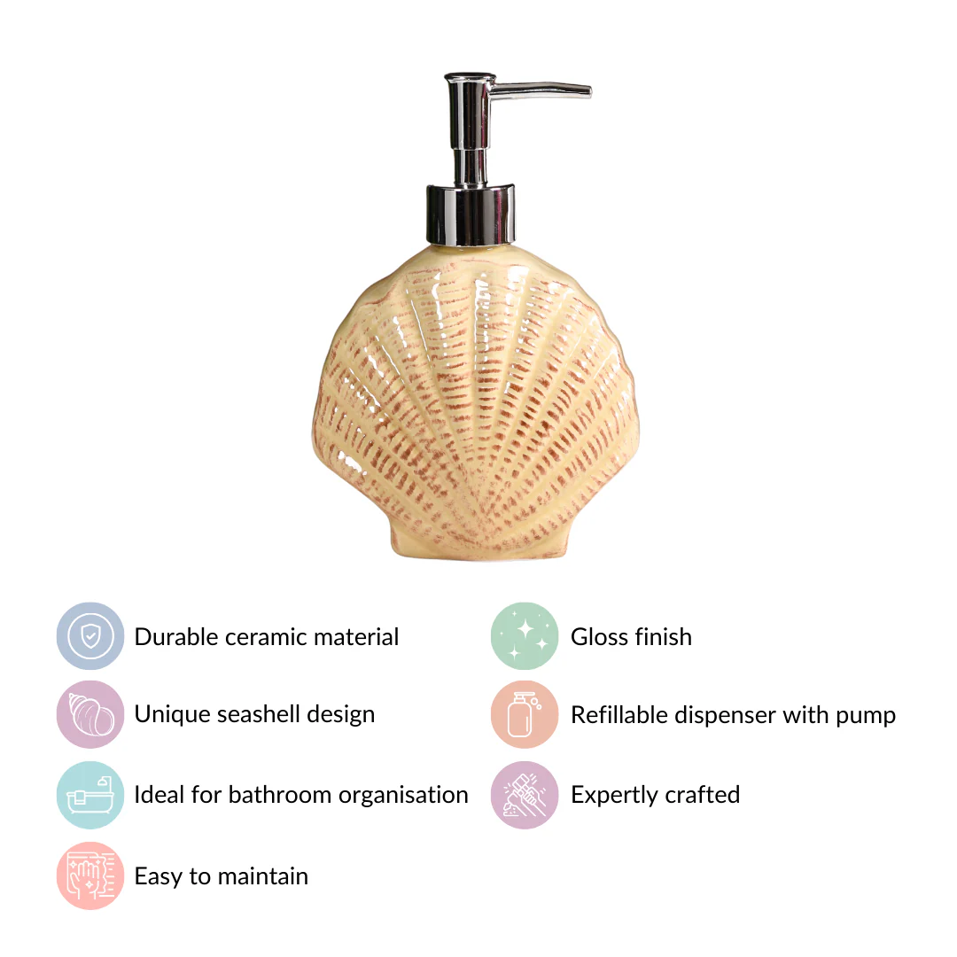 Beach Seashell Ceramic Soap Dispenser - Image 7