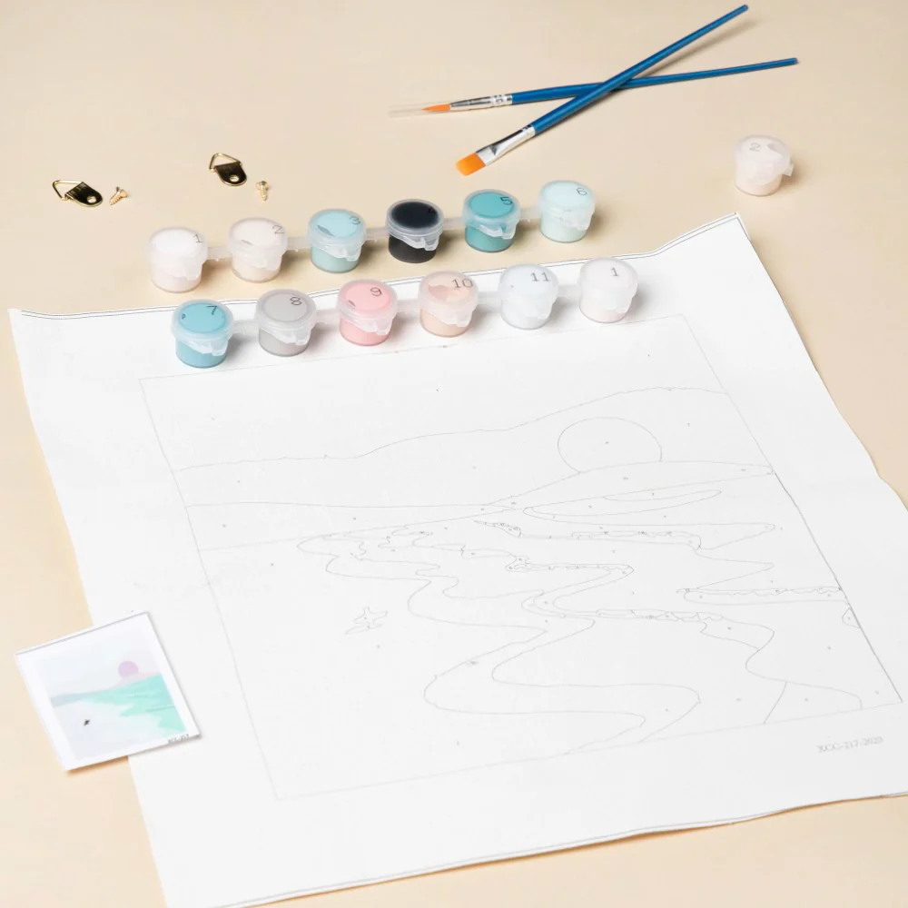 Beach Sunset DIY Paint By Numbers Kit - Image 6