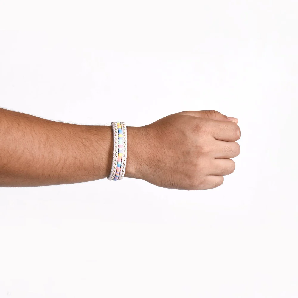 Beaded And Braided Adjustable Bracelet - Image 3