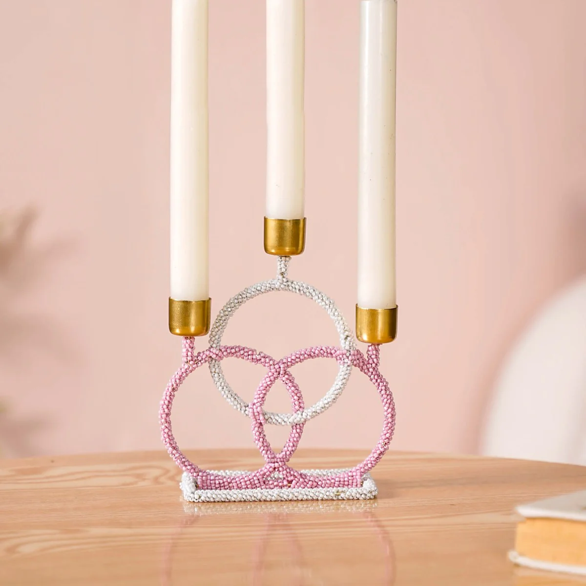 Beaded Candle Holder For Home Decor
