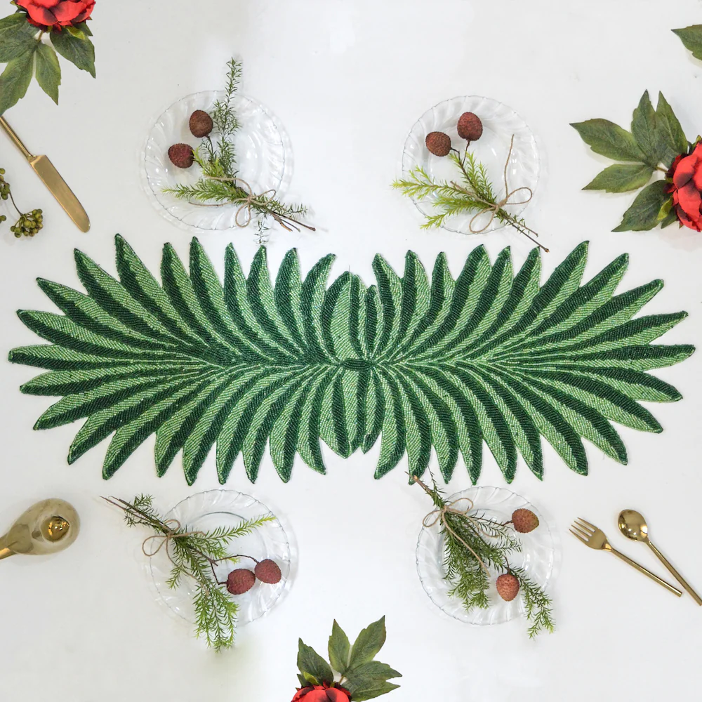 Beads Palm Leaf Runner