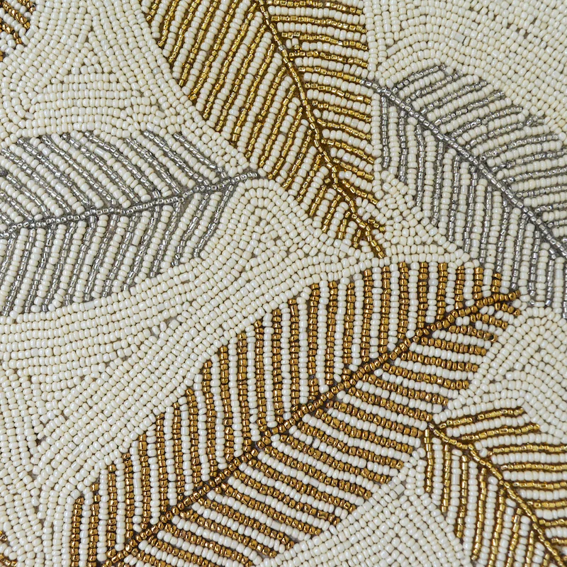 Beads White and Gold Leaf Runner - Image 4