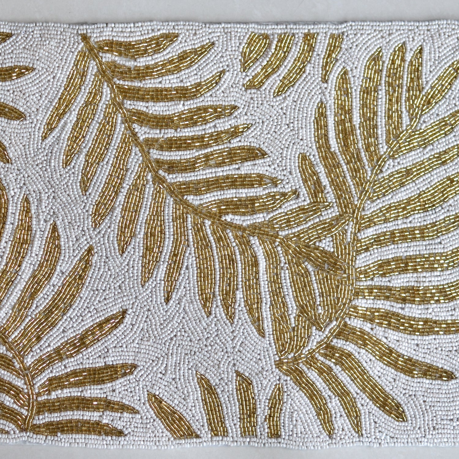 Beads White and Gold Rectangle Table Mat - Image 4