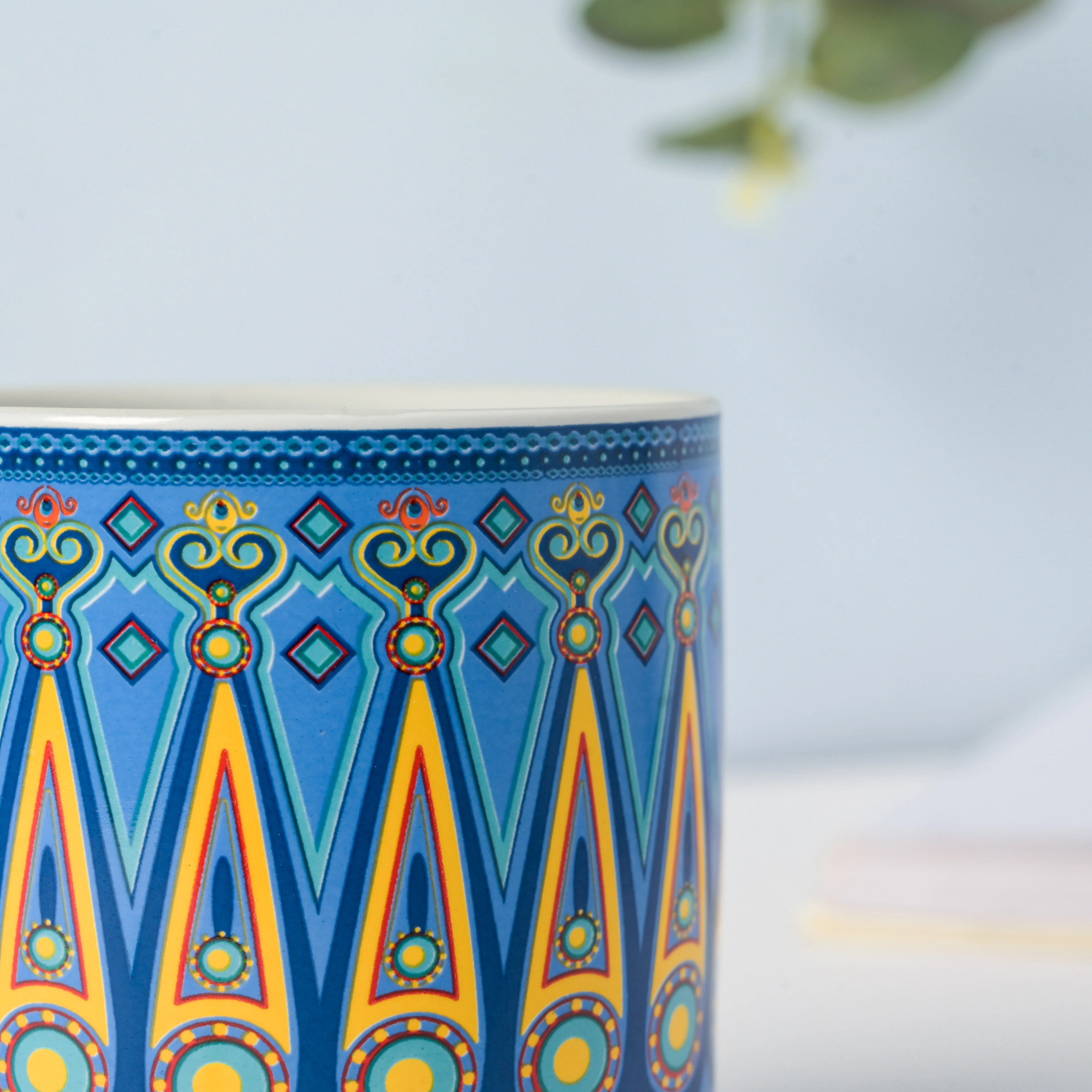 Beaming Blue Traditional Planter With Coaster - Image 6