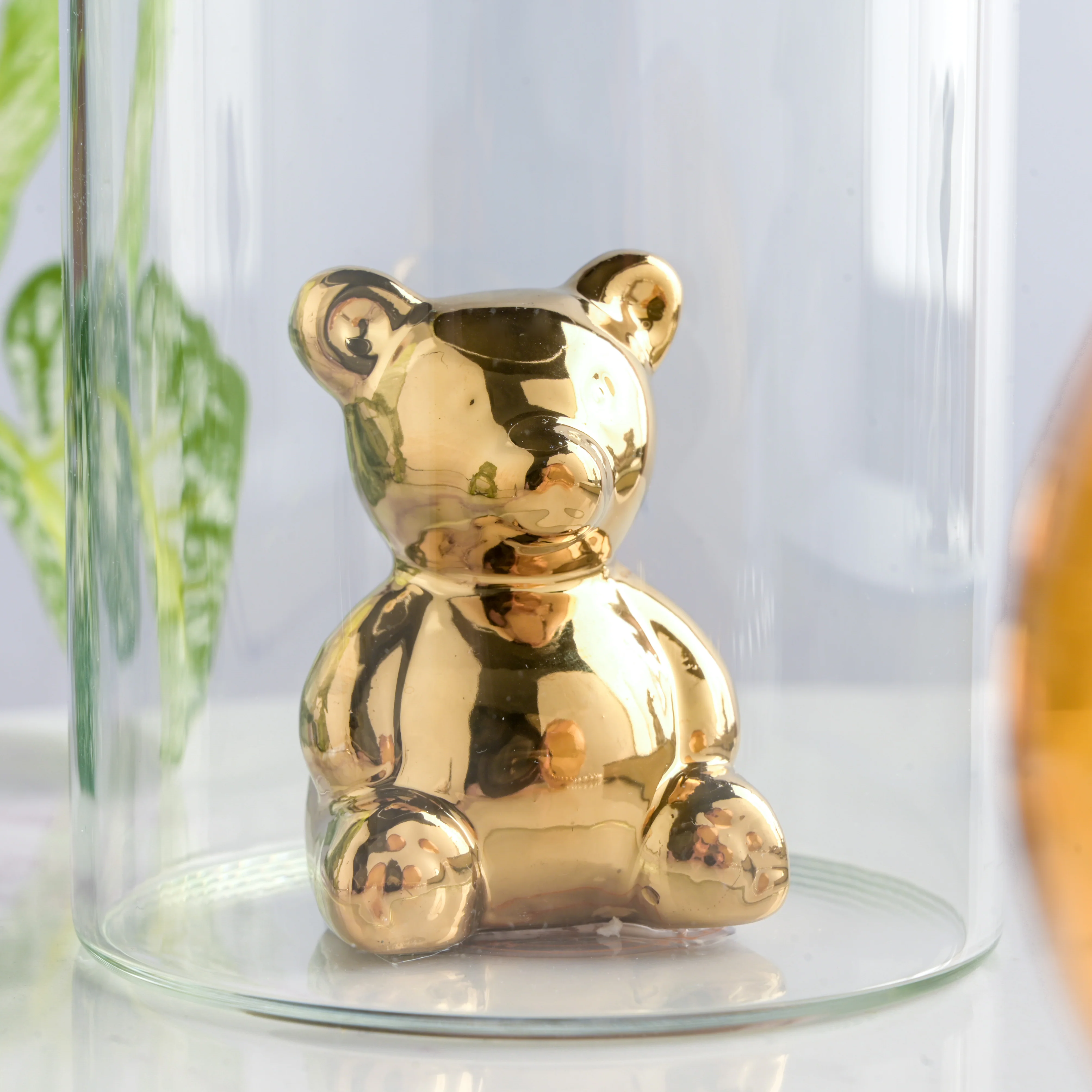 Bear In The Jar Glass Planter Amber - Image 7