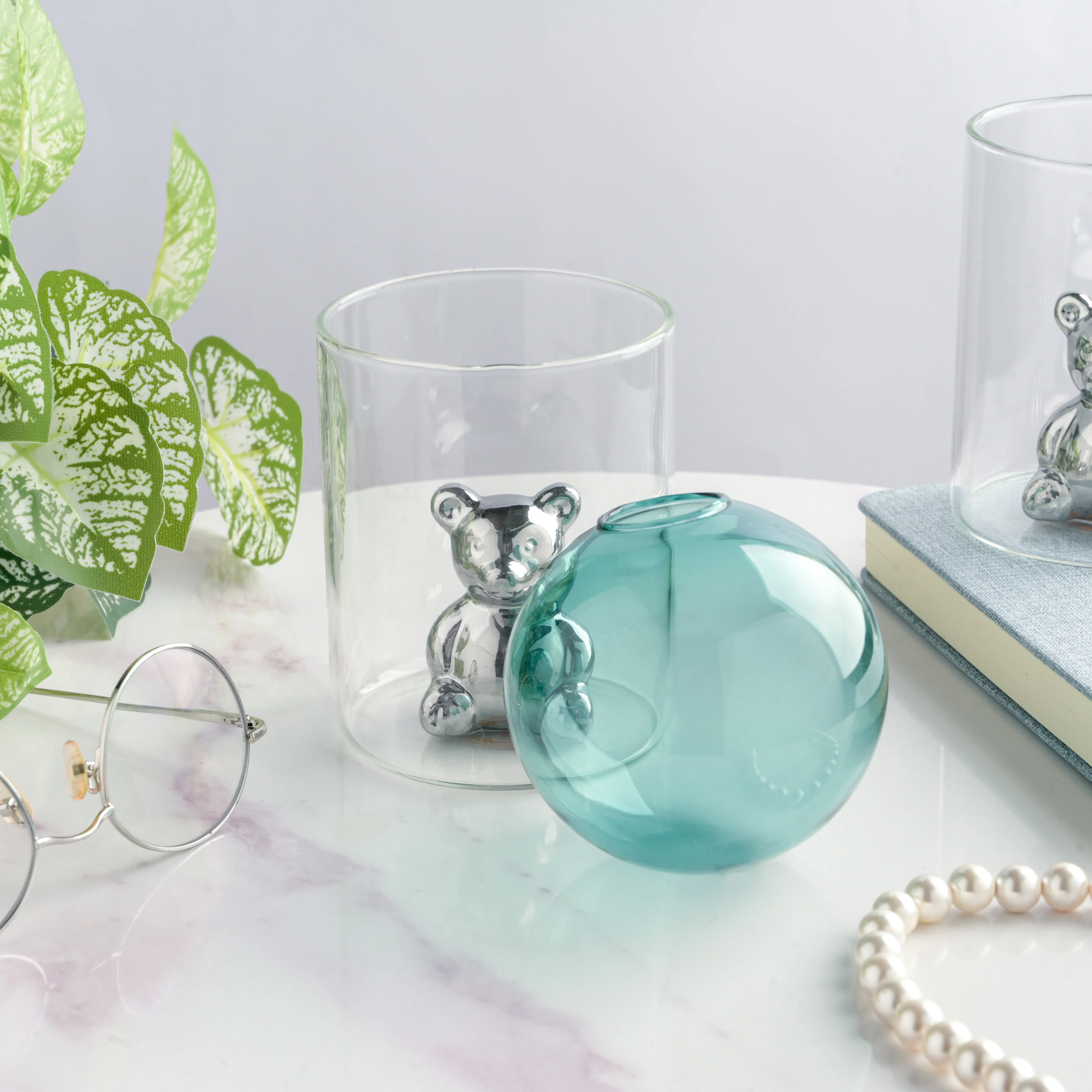 Bear In The Jar Glass Planter Green - Image 5