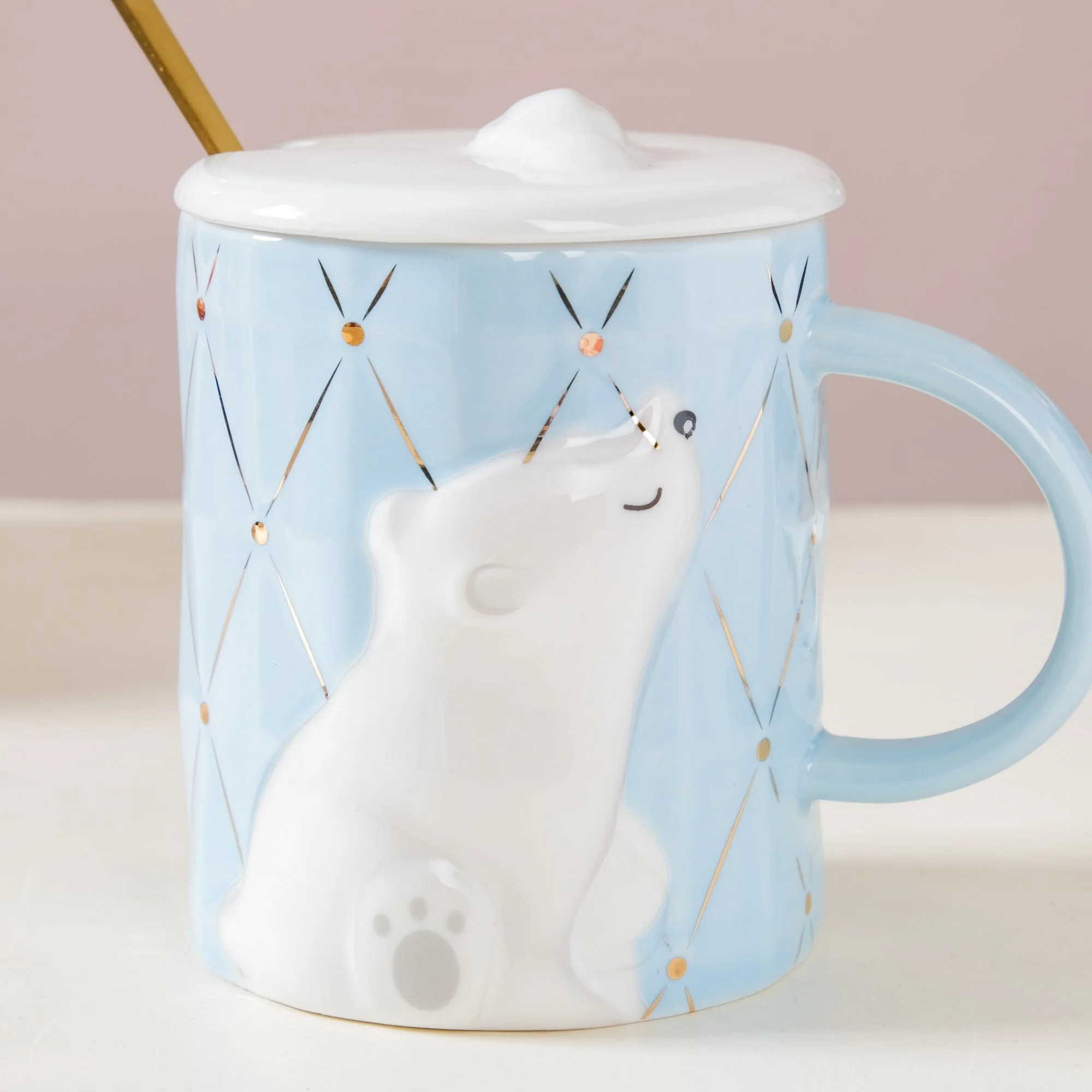 Bear Mug With Lid And Spoon - Image 6