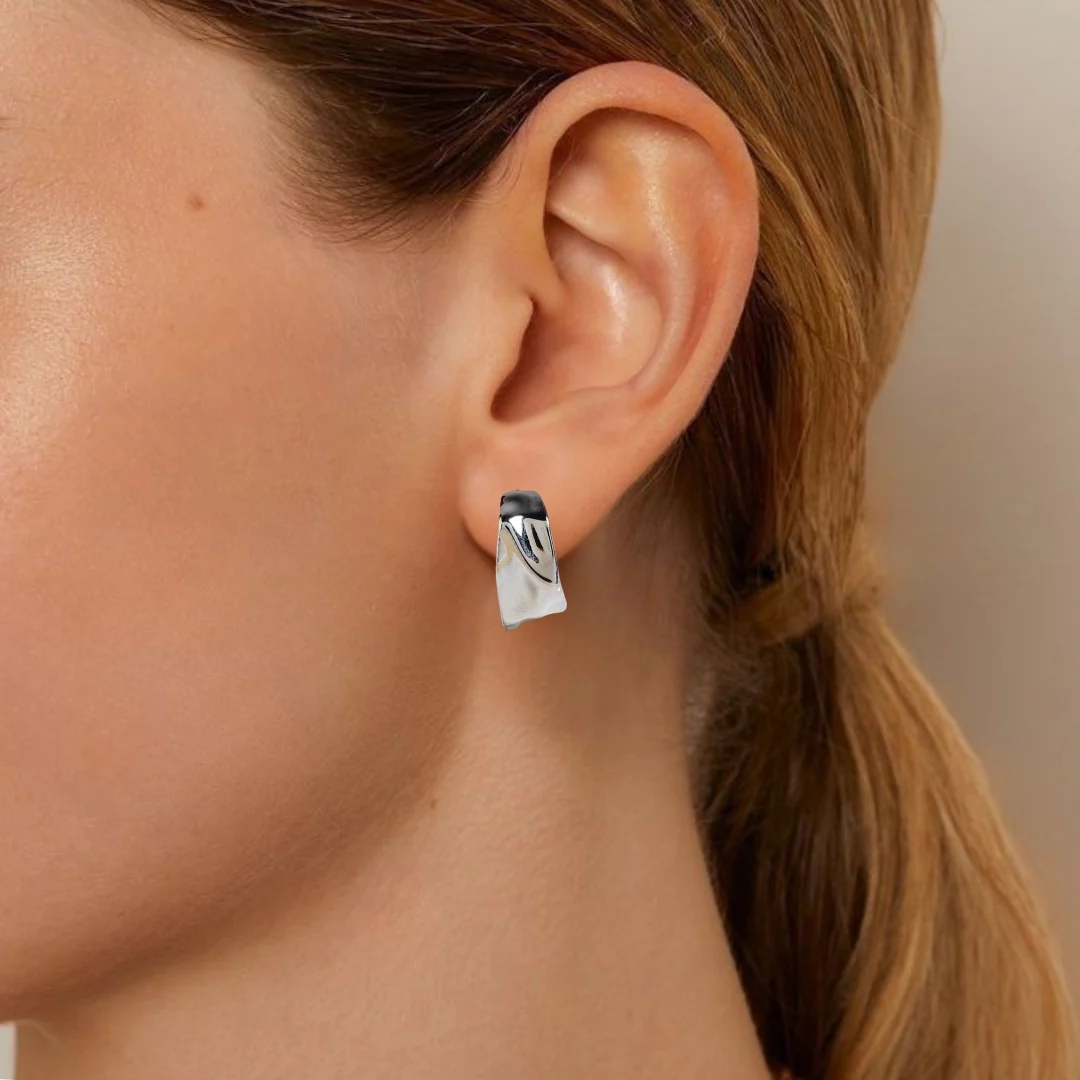Beautifully Bold Silver Hoop Earrings - Image 5