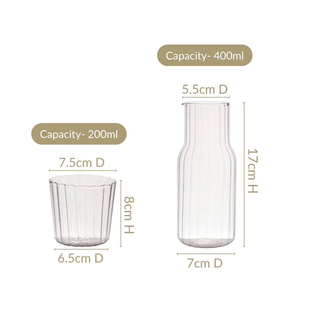 Bedside Glass Carafe With Tumbler - Image 4