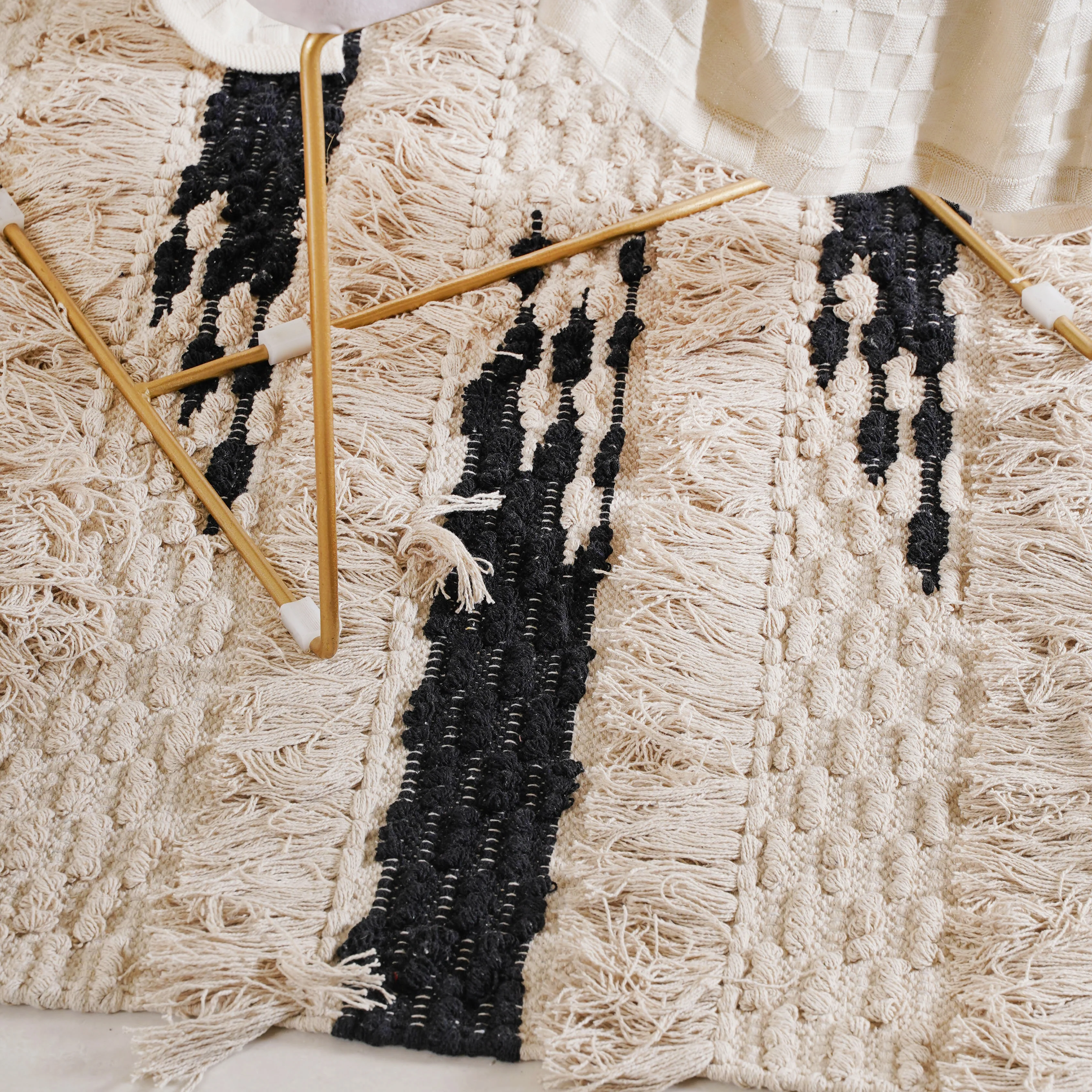 Beige and Black Living Room Rug - Image 4