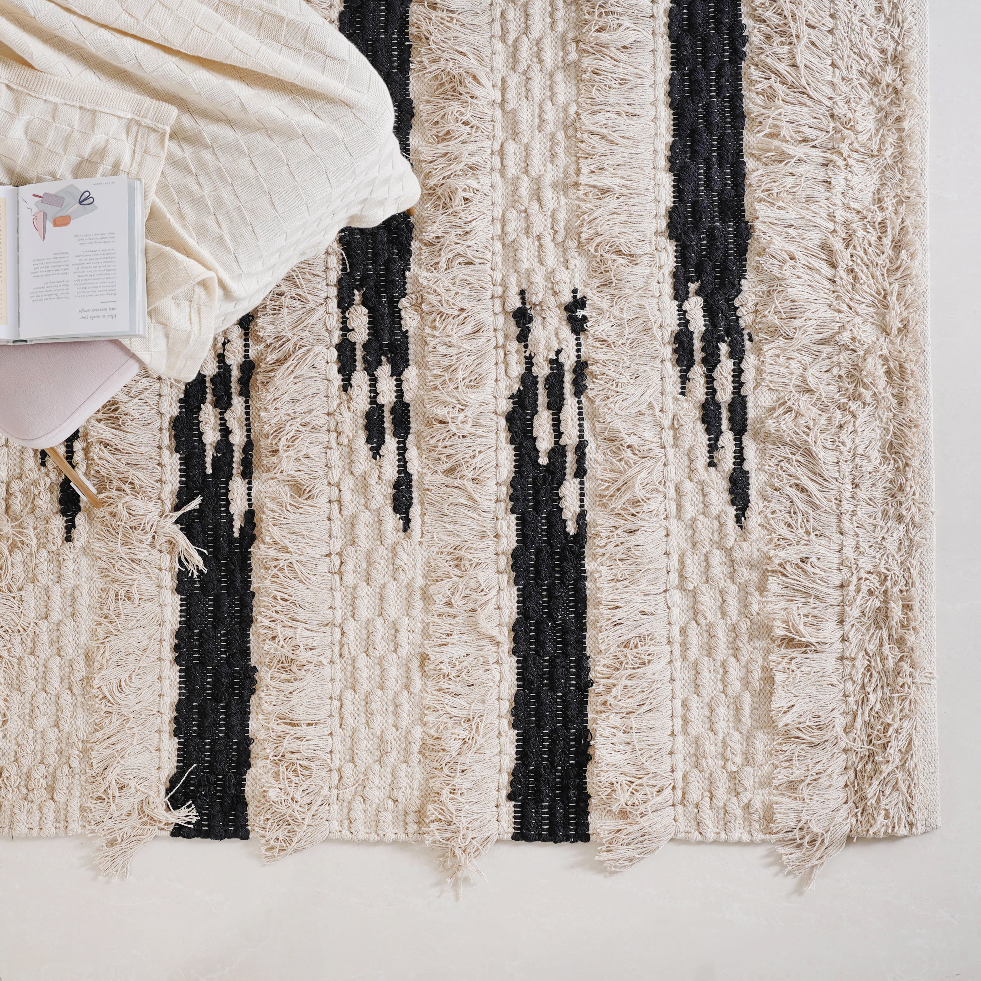 Beige and Black Living Room Rug - Image 7