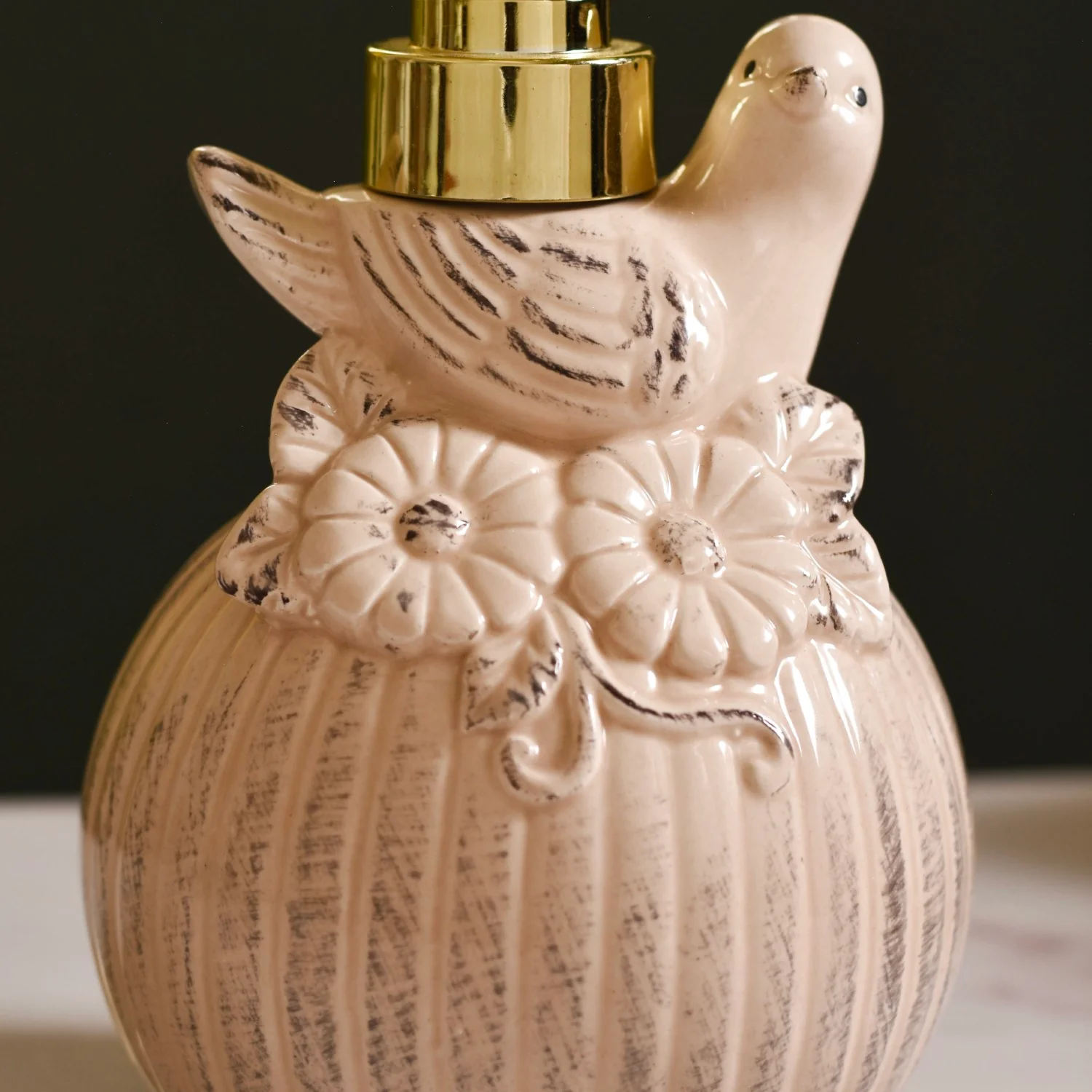 Beige Bird Design Ceramic Liquid Dispenser - Image 9