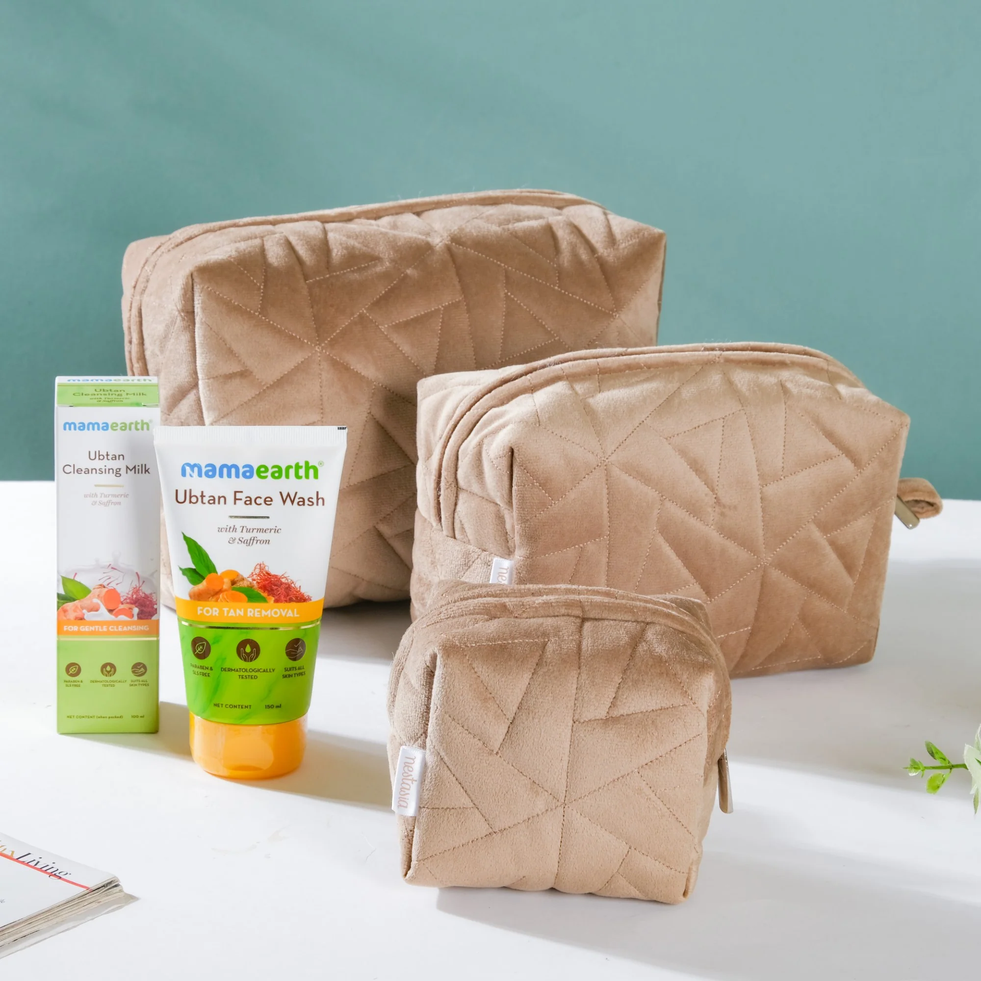 Beige Blossom Self-Care Essentials Hamper Set Of 3 - Image 2