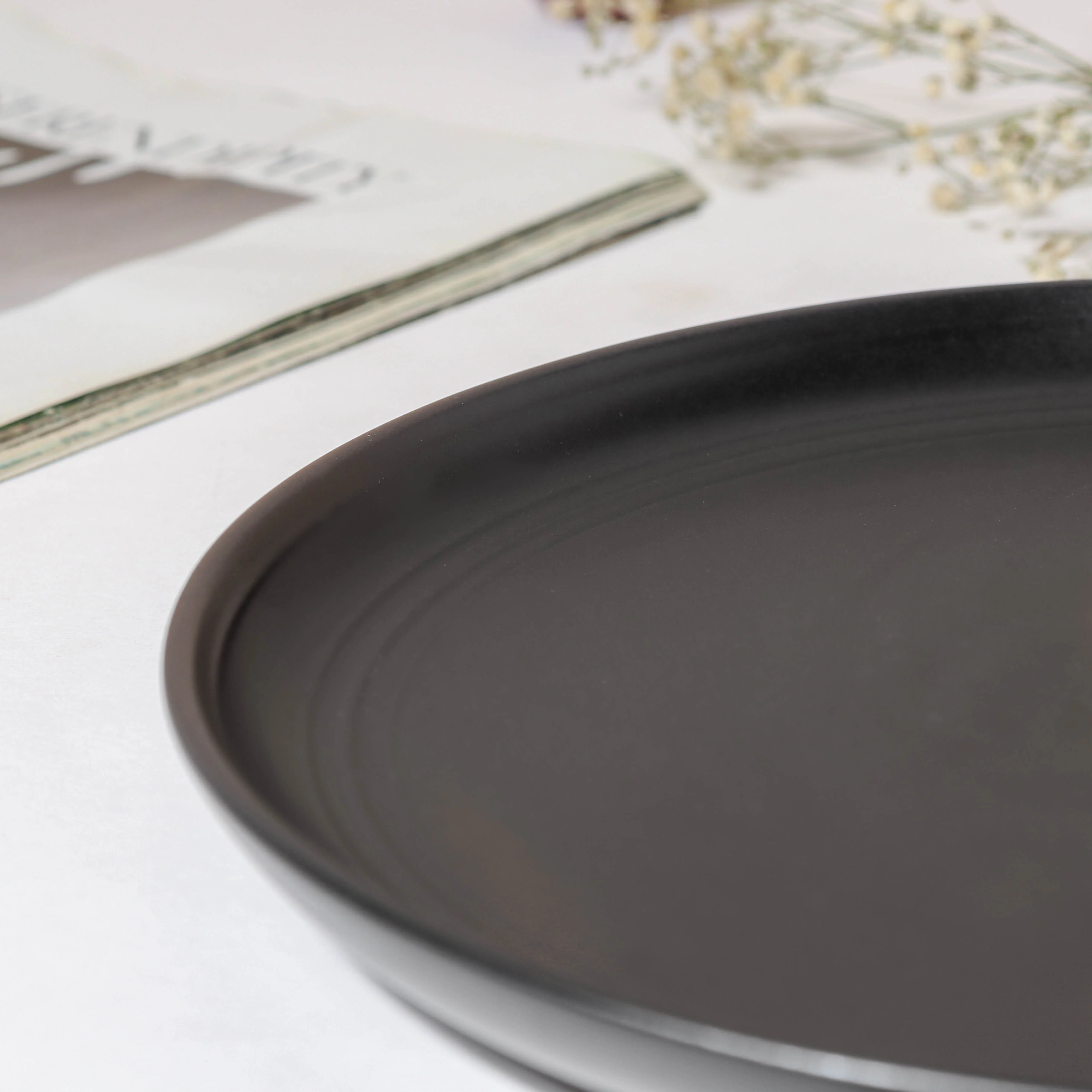 Bellinor Black Snack Plate 8 Inch - Image 6