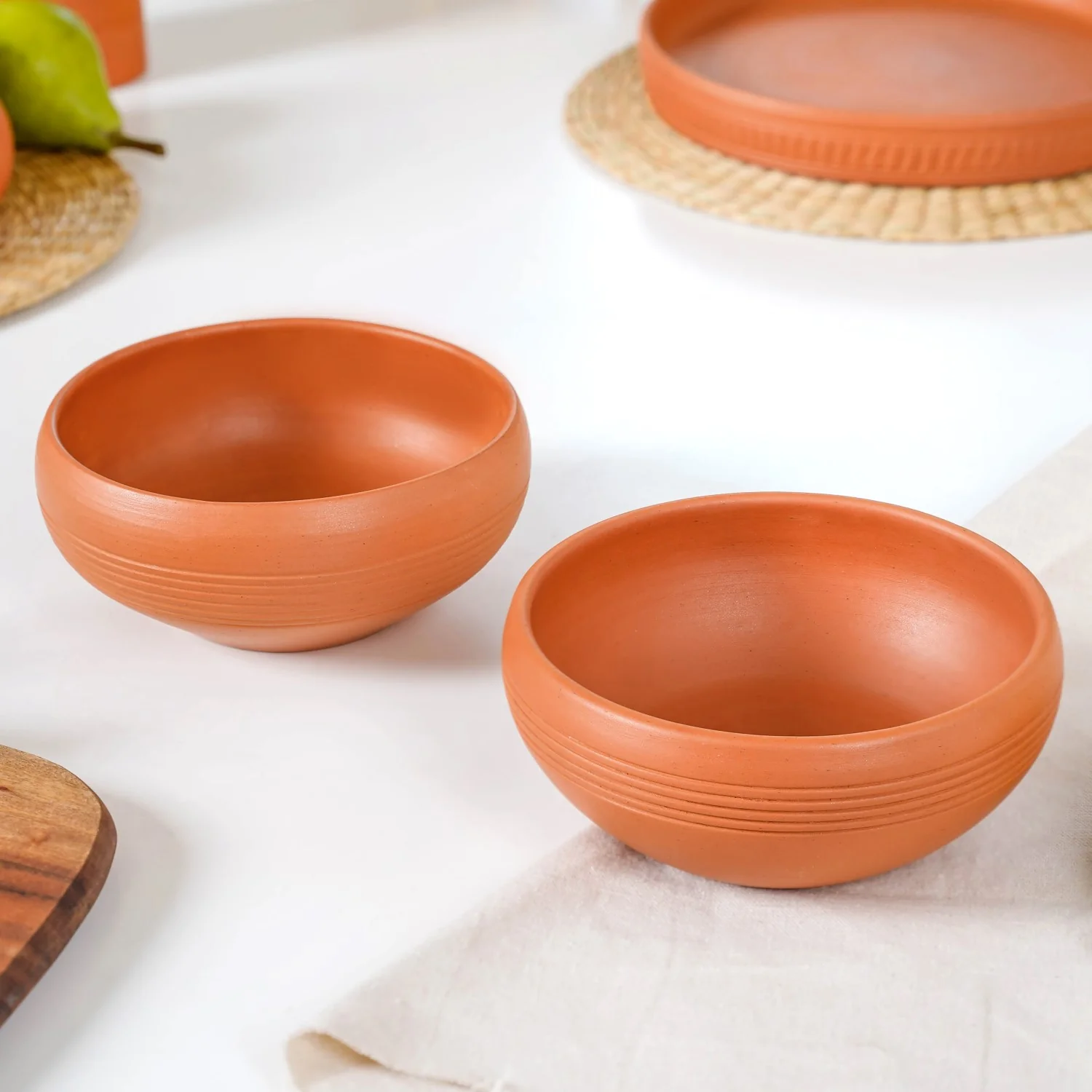 Bengal Clay Terracotta Large Serving Bowls Set Of 2 700ml - Image 2