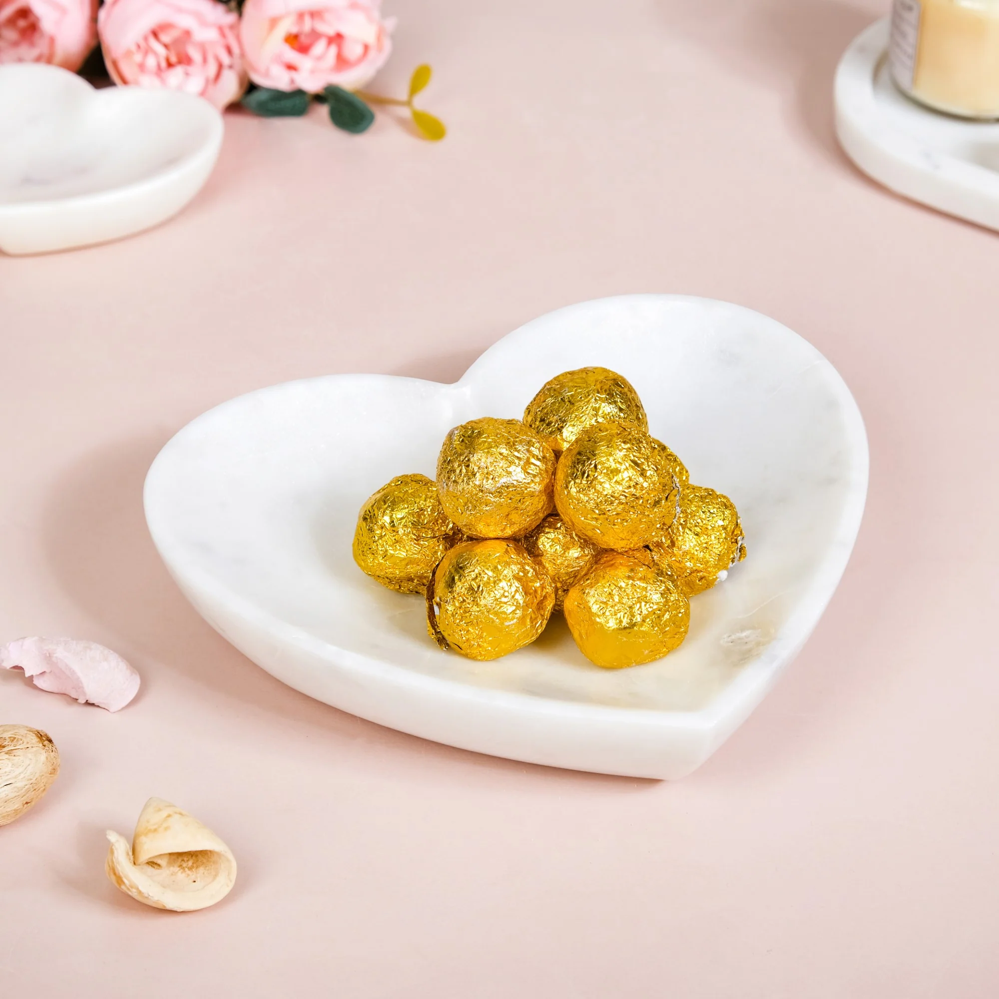 Big Heart Polished Marble Stone Platter 8 Inch - Image 4