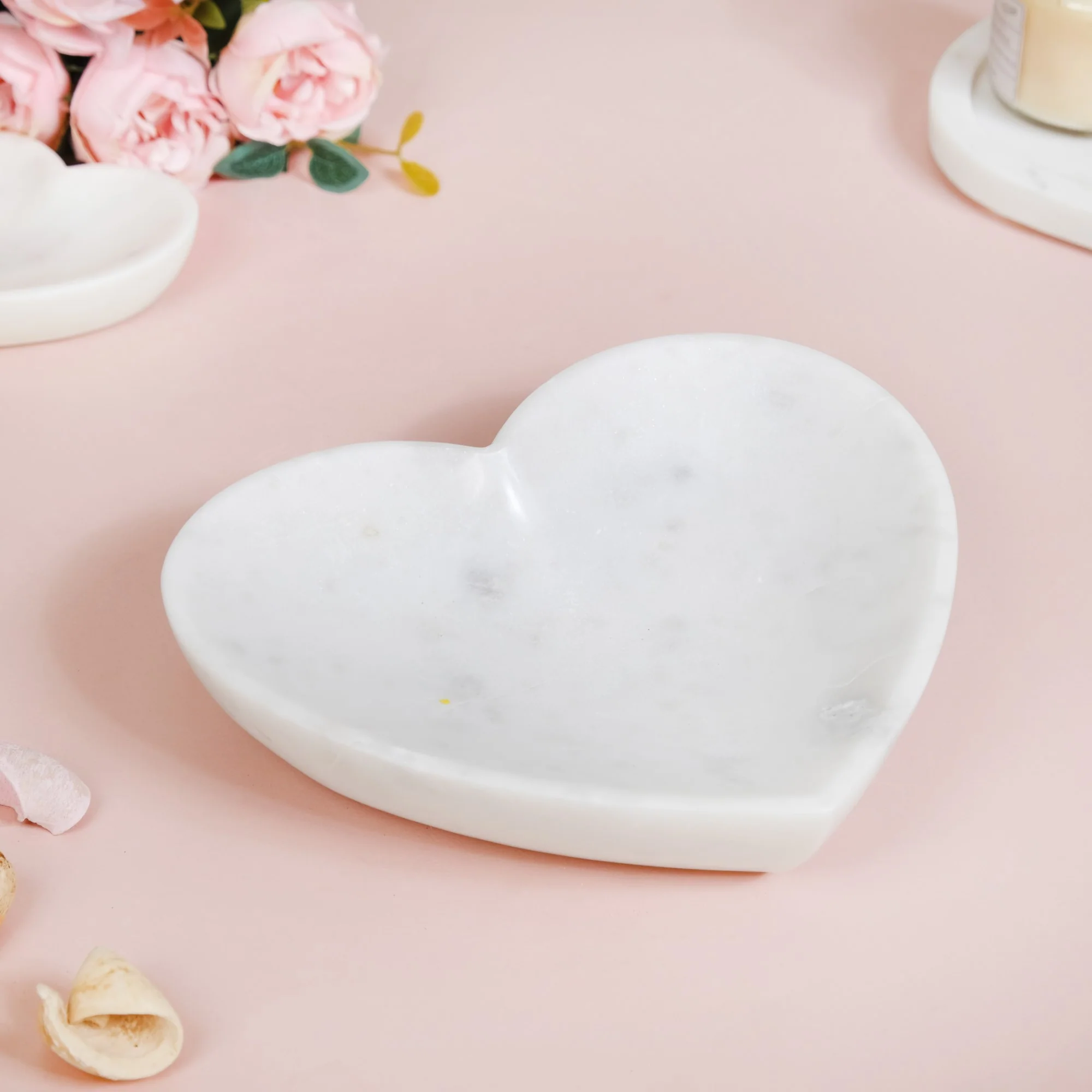 Big Heart Polished Marble Stone Platter 8 Inch - Image 9
