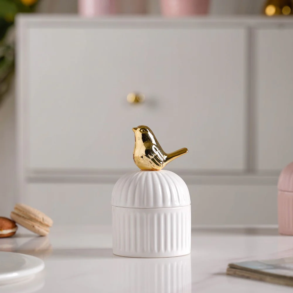 Bird Ceramic Canister White - Image 10