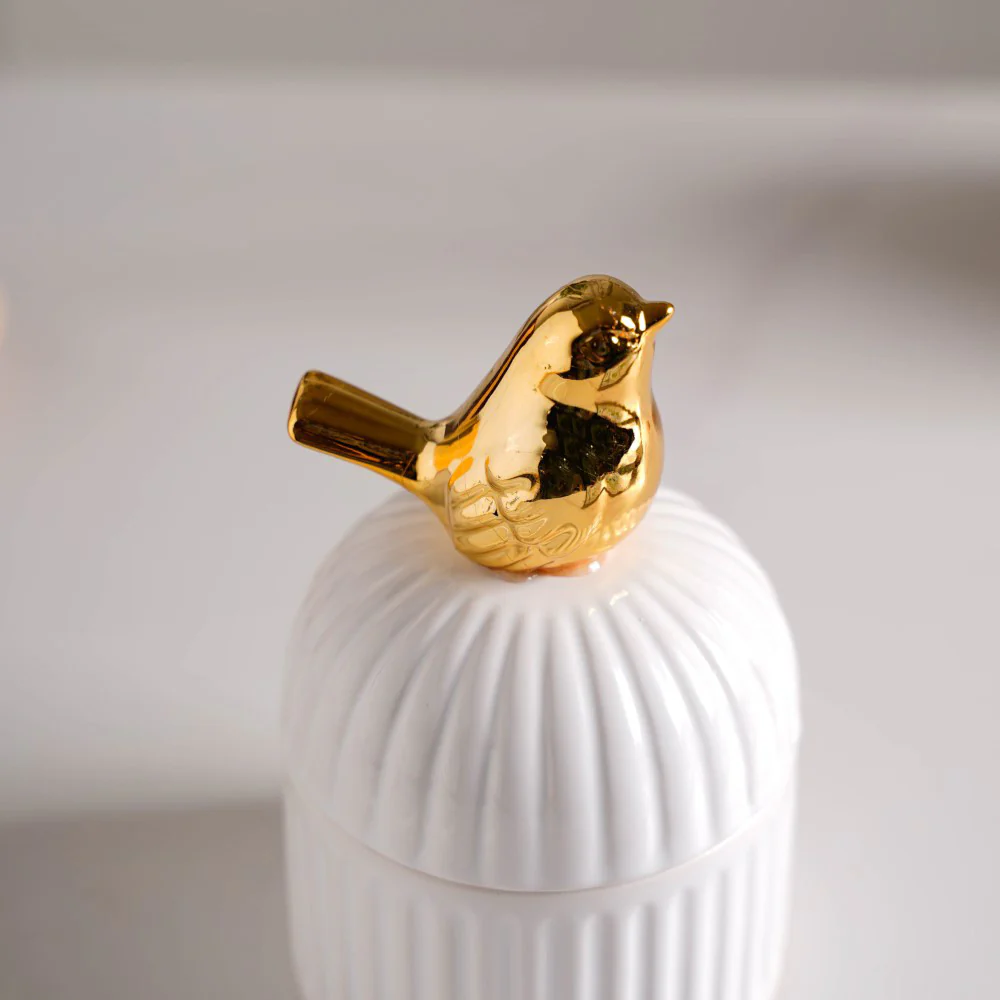Bird Ceramic Canister White - Image 13