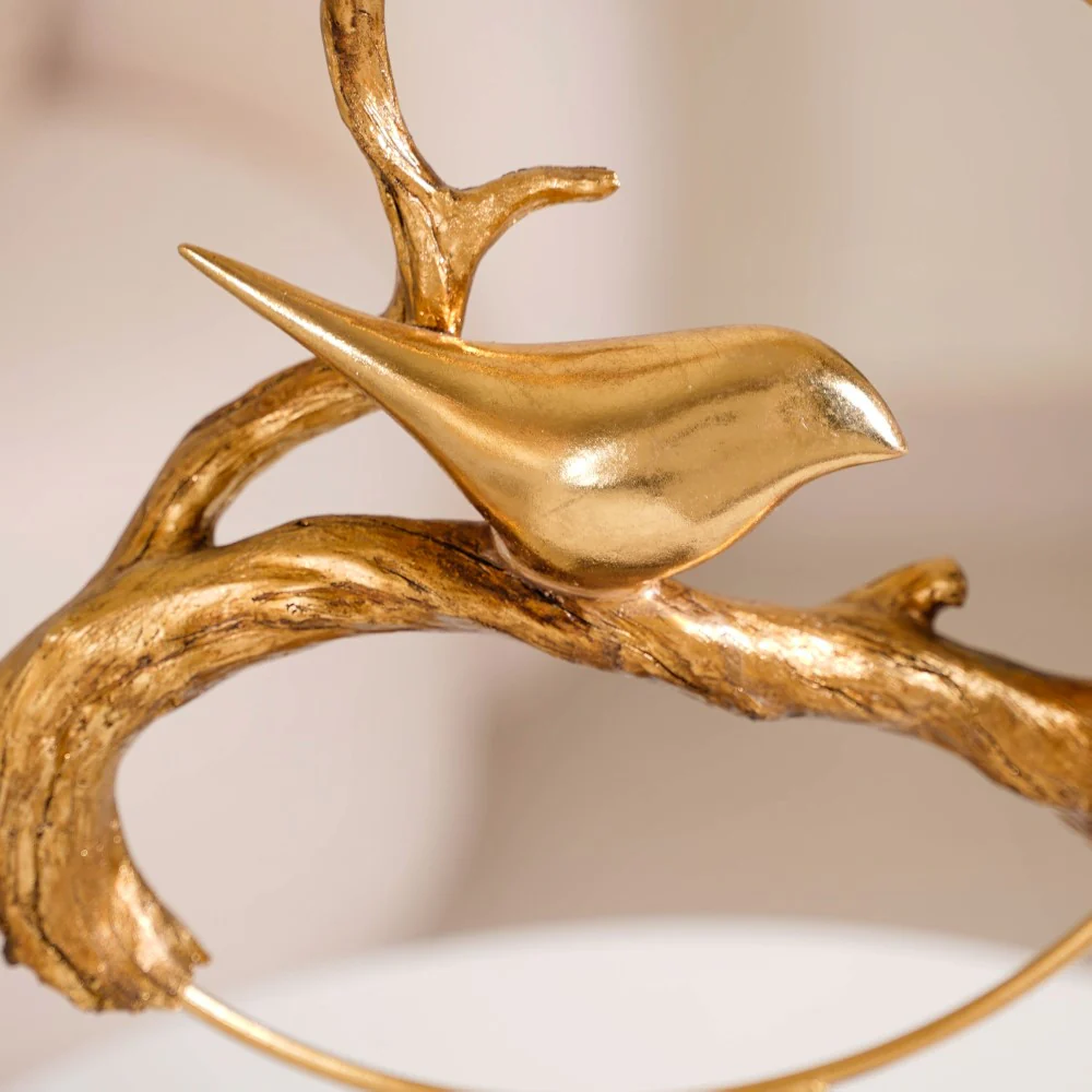 Bird Family Sculpture Showpiece Gold - Image 4
