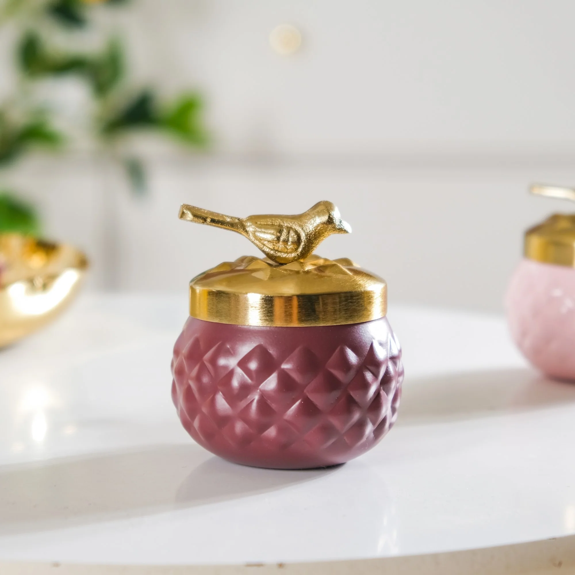 Bird Metal Jar With Lid Set of 2 - Image 6