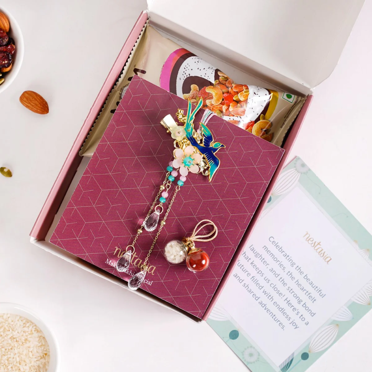 Bird Paradise Rakhi For Sisters Set Of 3 With Gift Box - Image 2