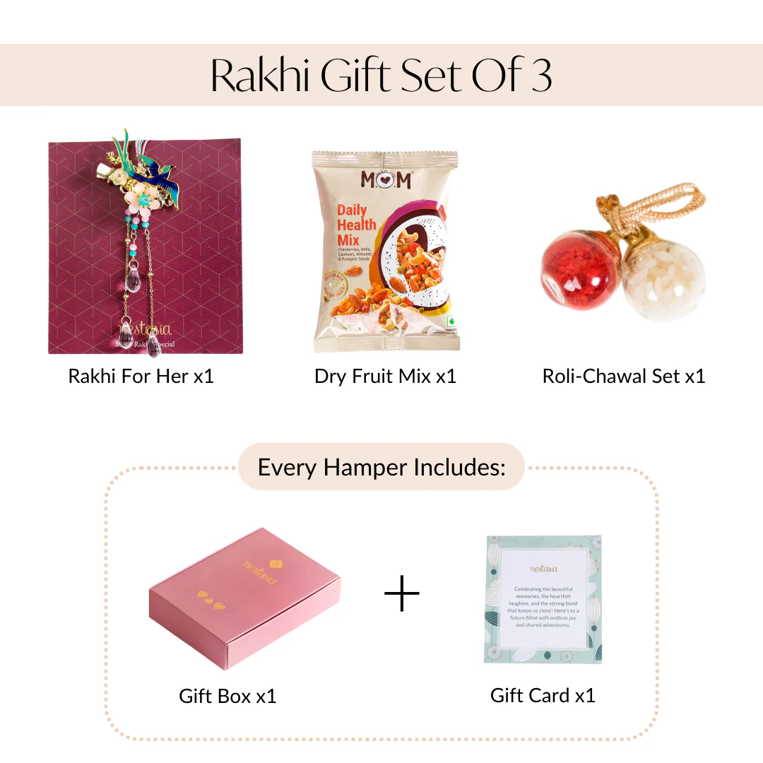 Bird Paradise Rakhi For Sisters Set Of 3 With Gift Box - Image 6
