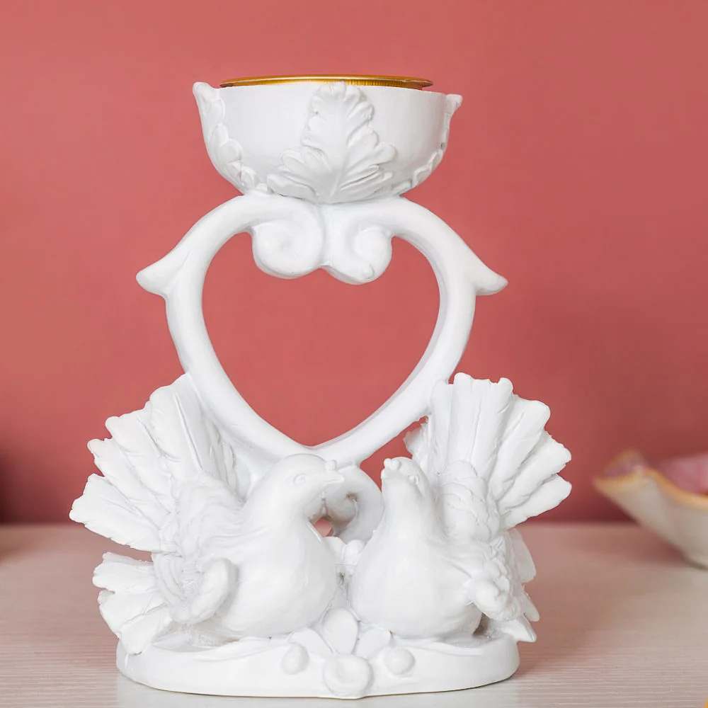 Birds Of Love Showpiece White - Image 3