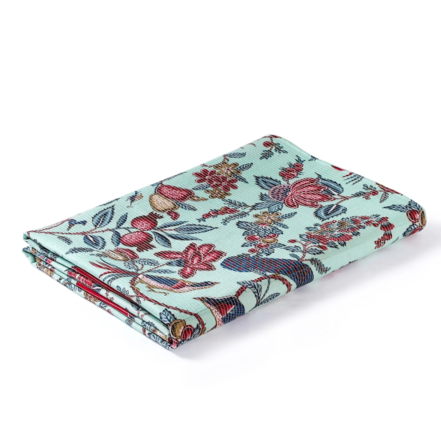 Birdsong Symphony Quilted Bedcover Mint 254x221cm - Image 2