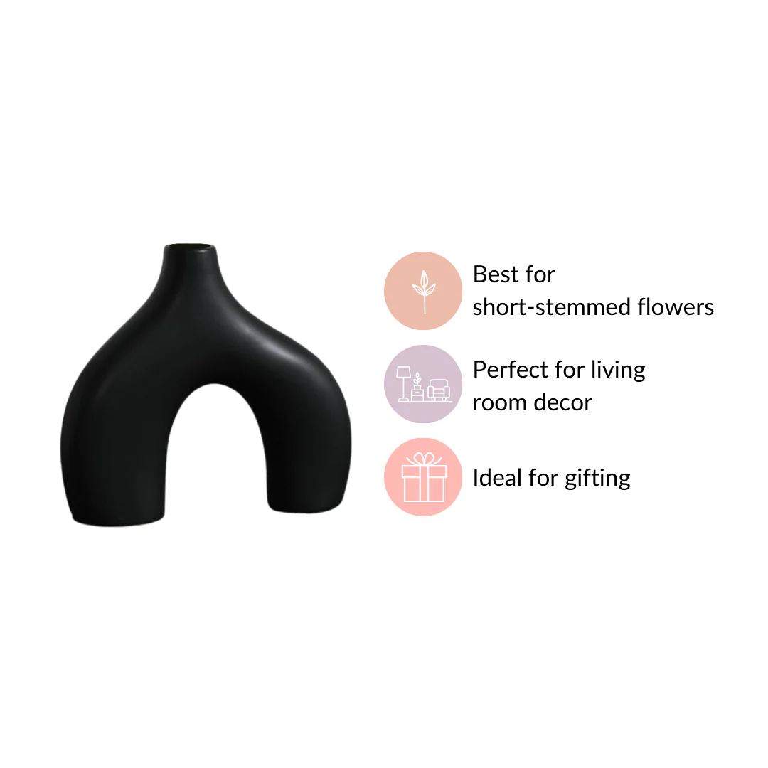 Black Abstract Vase - Image 6