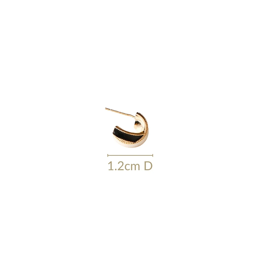 Black And White Crisscross Hoop Earrings - Image 3