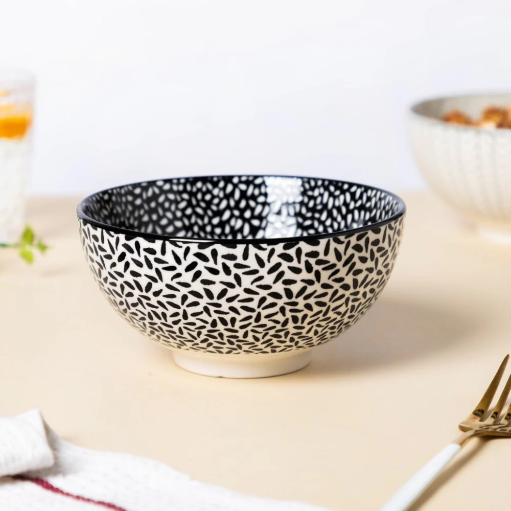 Black And White Snack Bowl 400ml Set Of 2 - Image 8