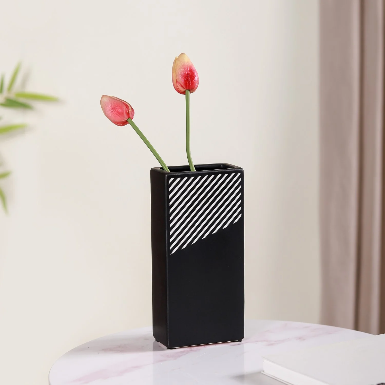 Black And White Stripes Vase