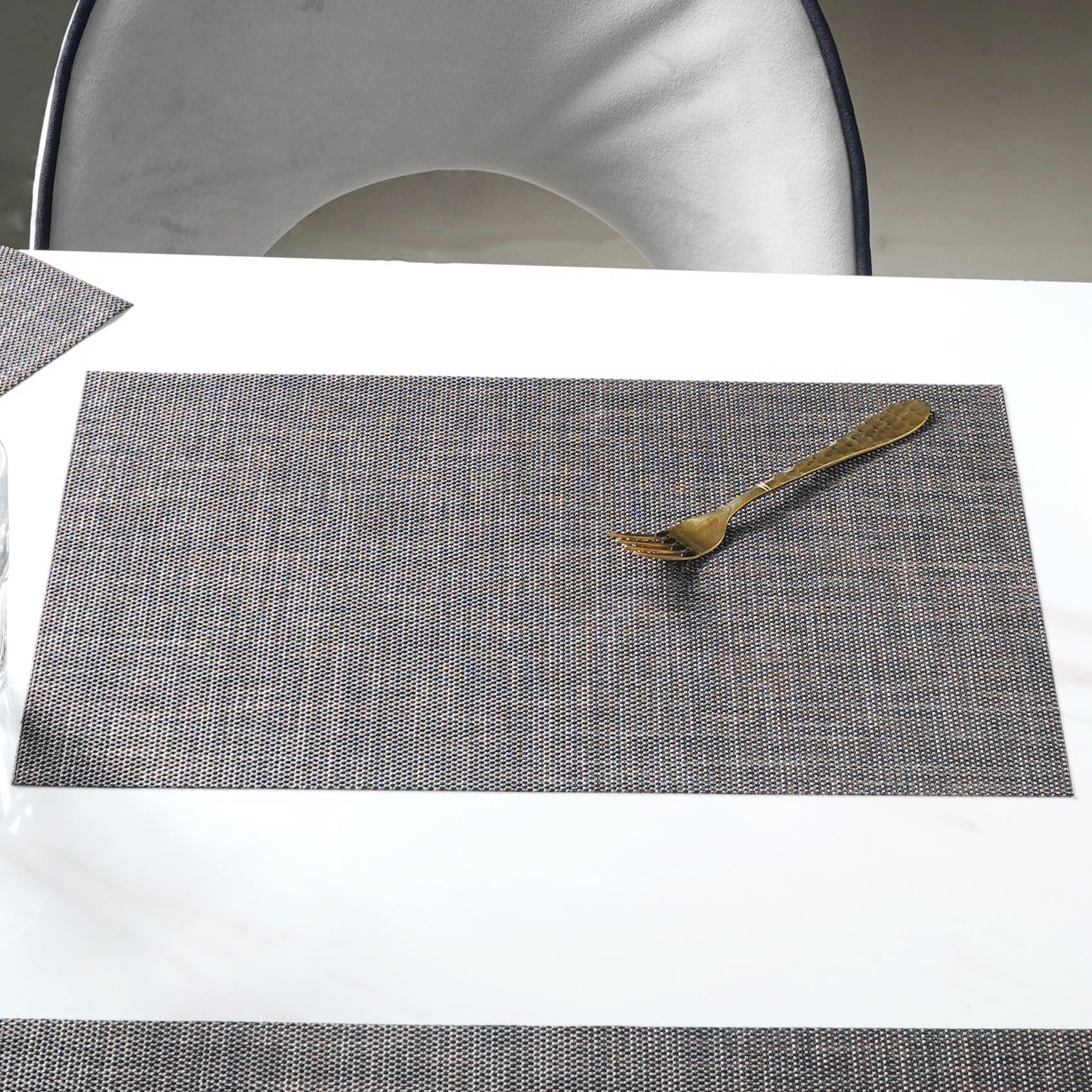 Black Brown PVC Table Mat Set of 6 - Image 9