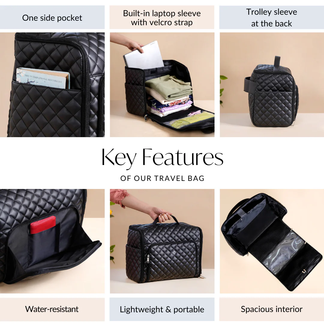 Black Carry On Travel Bag - Image 8