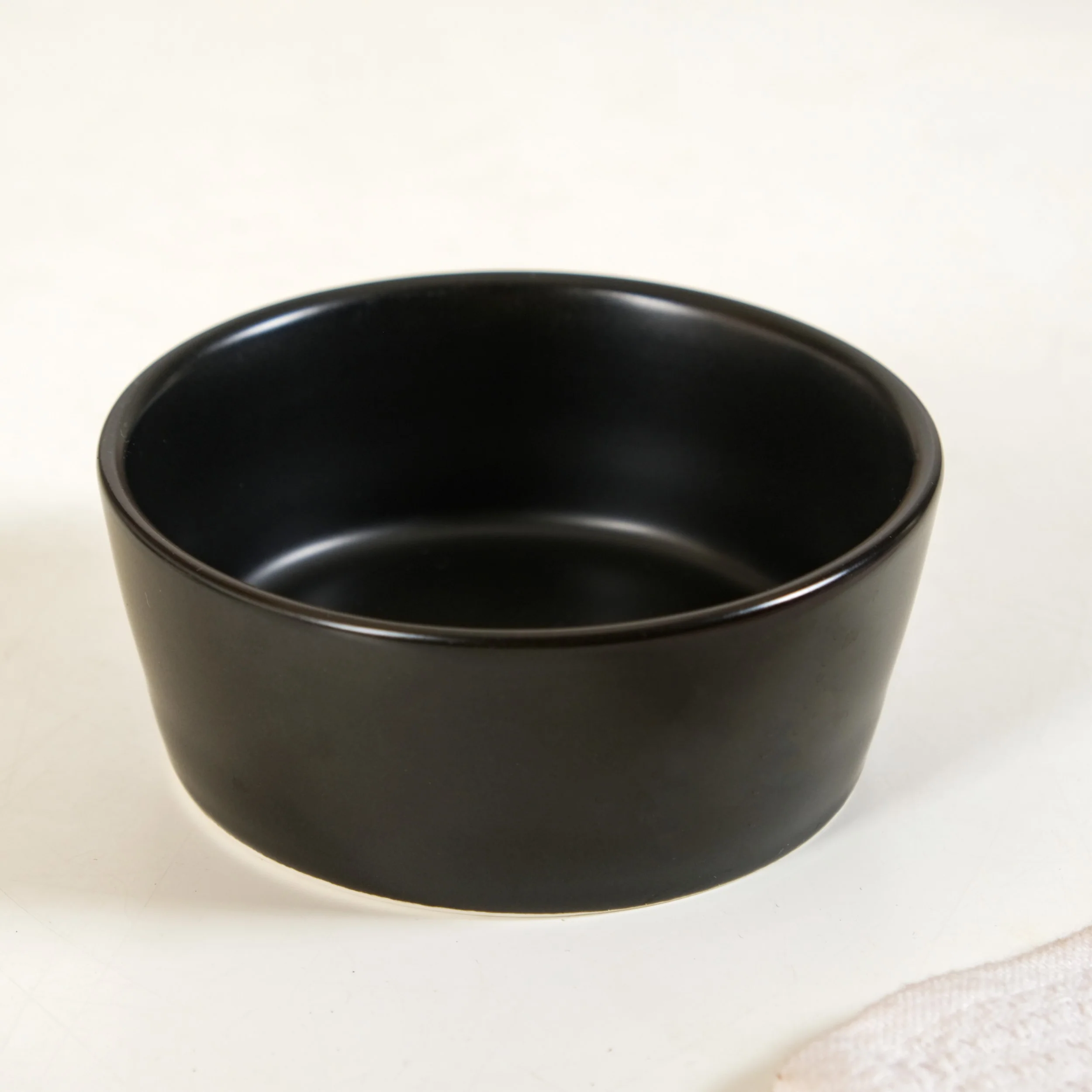 Black Ceramic Bowls Set Of 3 With Bamboo Tray 200ml - Image 8