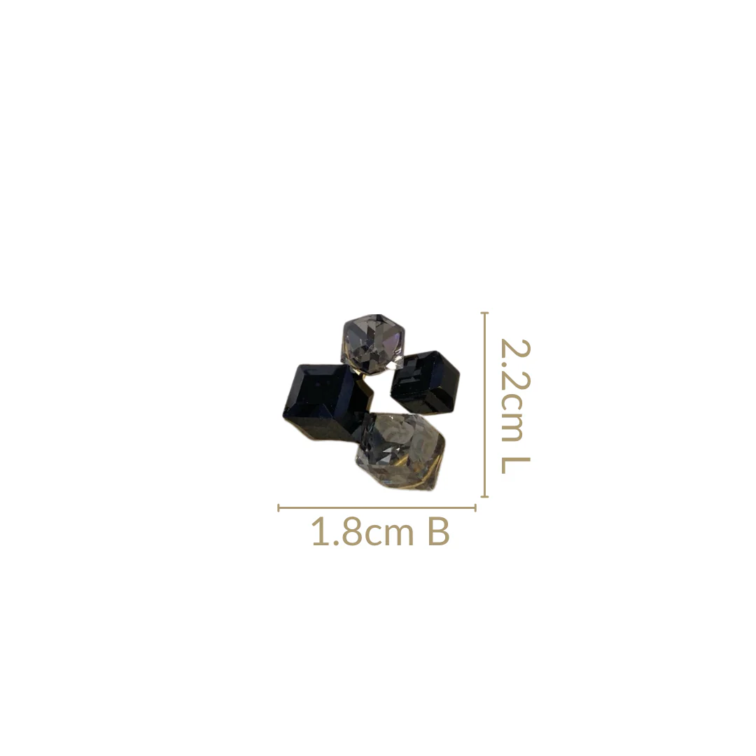 Black Cube Cluster Earrings - Image 3