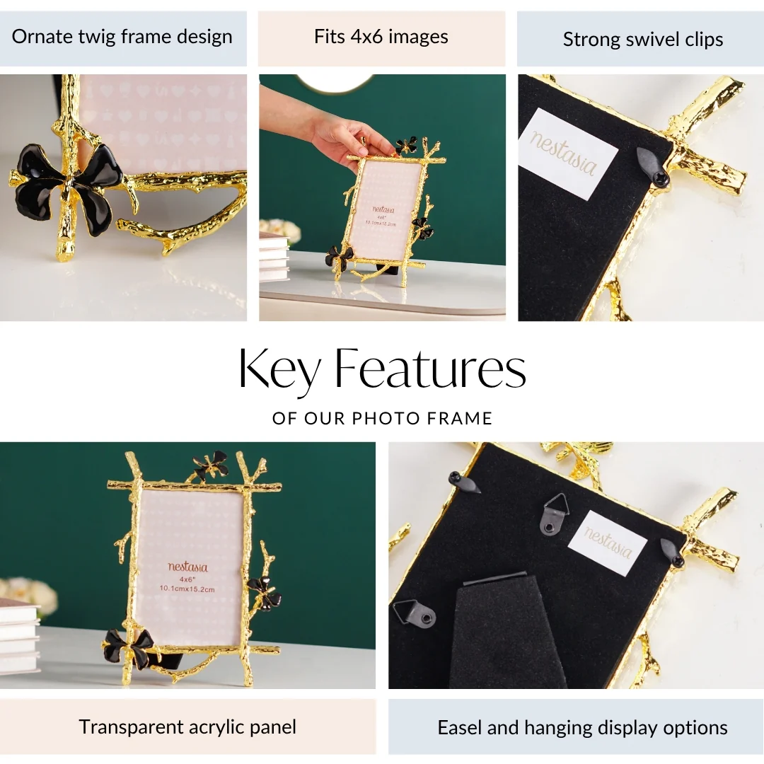 Black Gold Art Photo Frame Small 10x15cm - Image 5