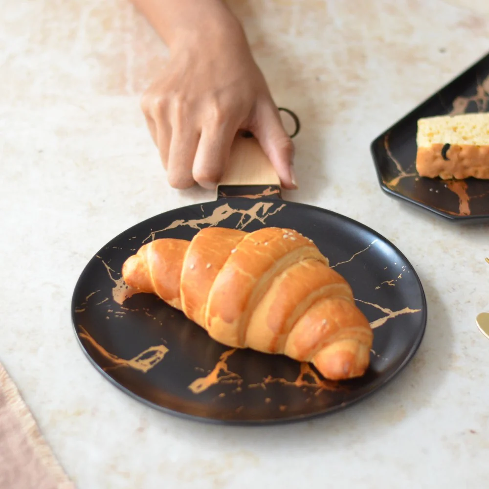 Black Marble Snack Plate - Image 2