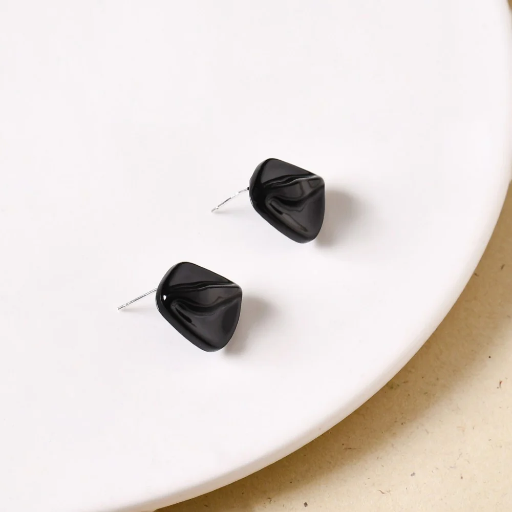 Black Sculpted Studs - Image 3