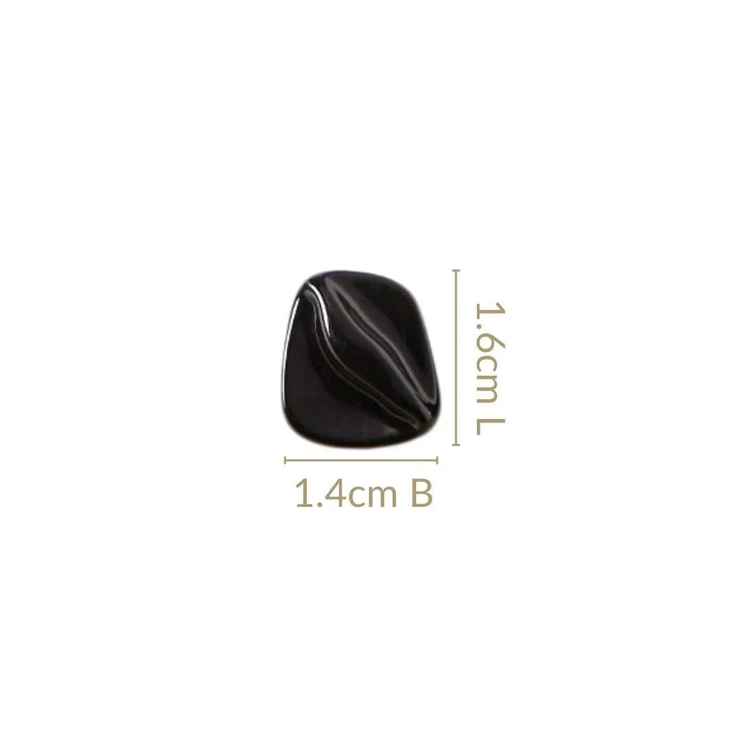 Black Sculpted Studs - Image 4