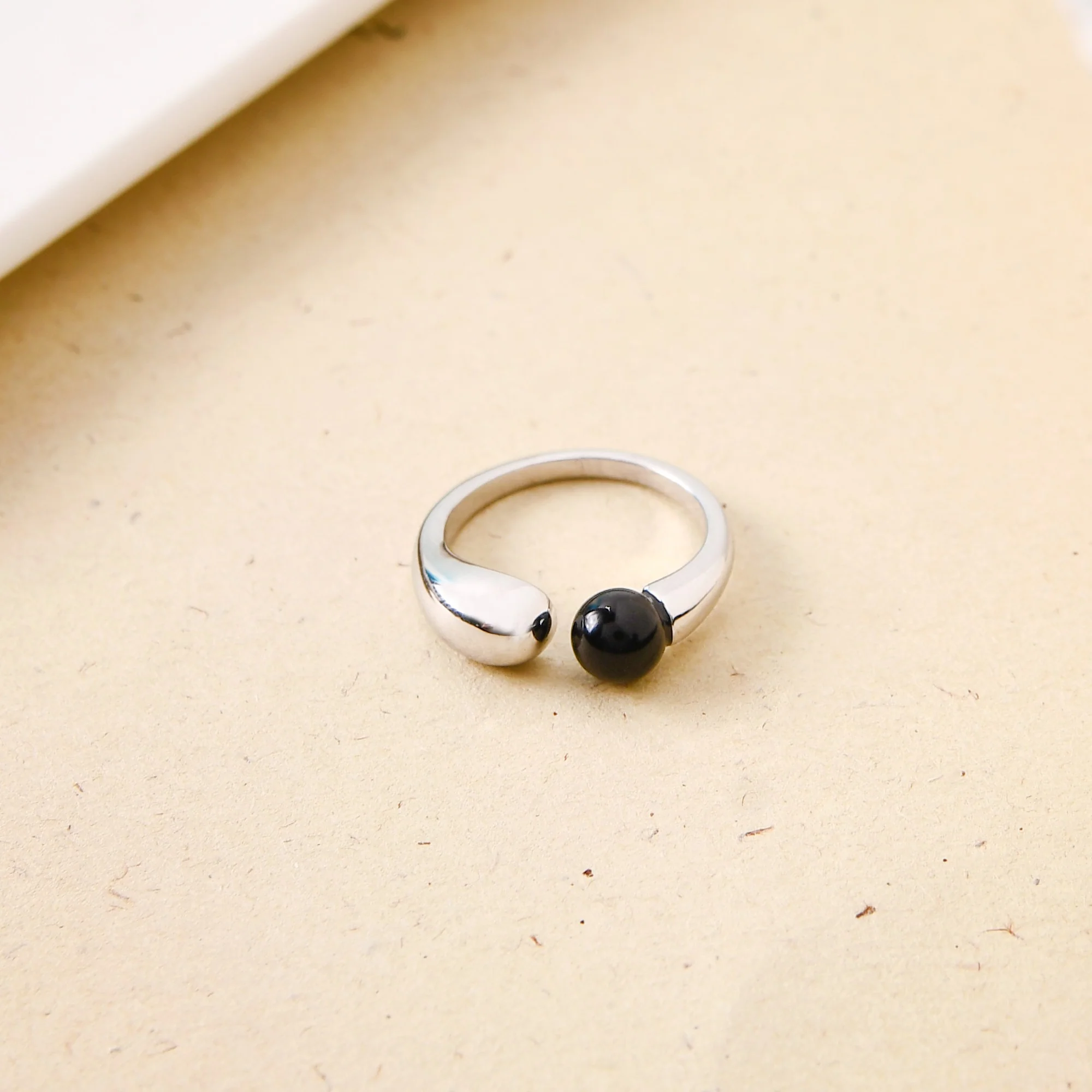 Black Stone Silver Ring - Image 6