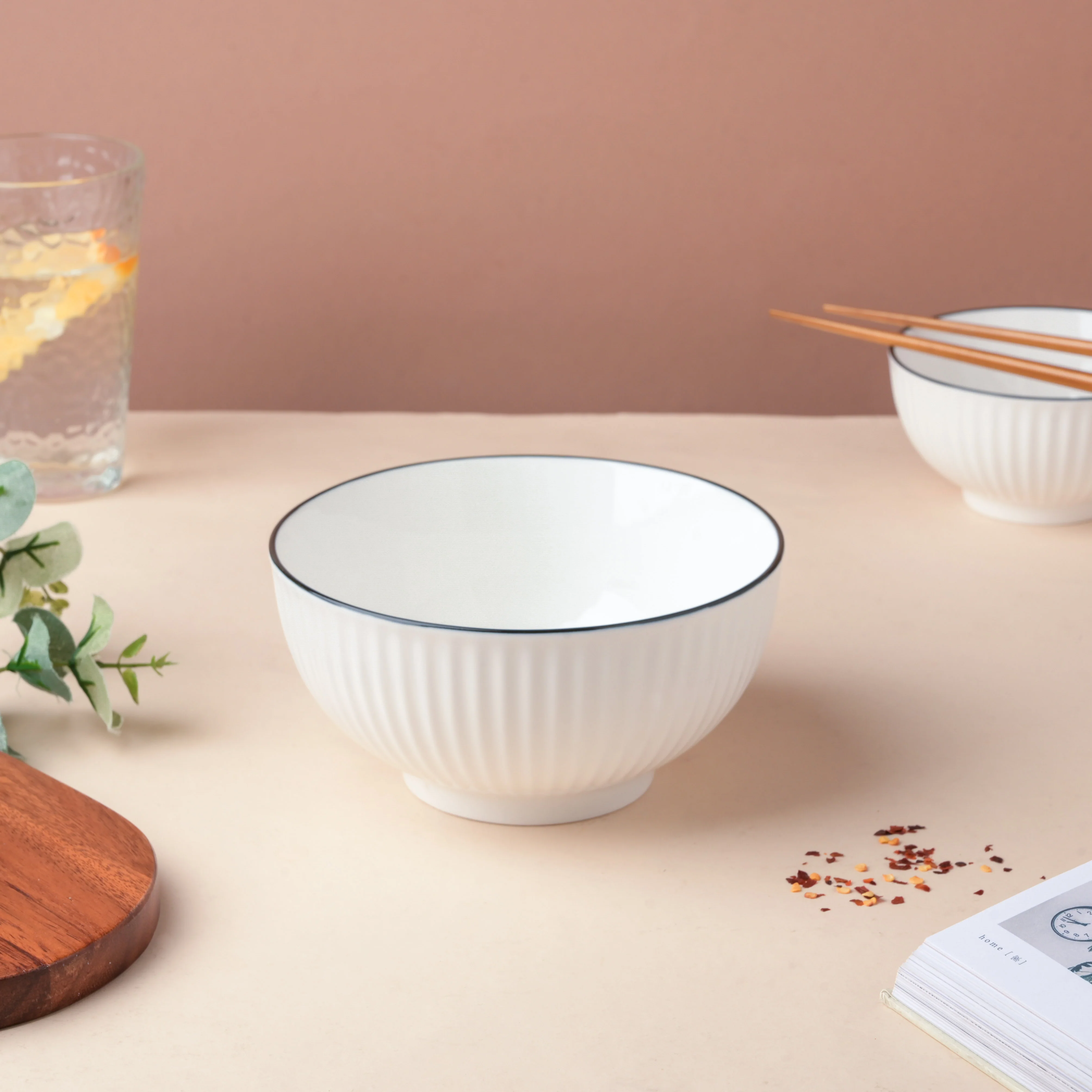 Blanca Black Rimmed Snack Bowl 6 Inch 700ml - Image 3