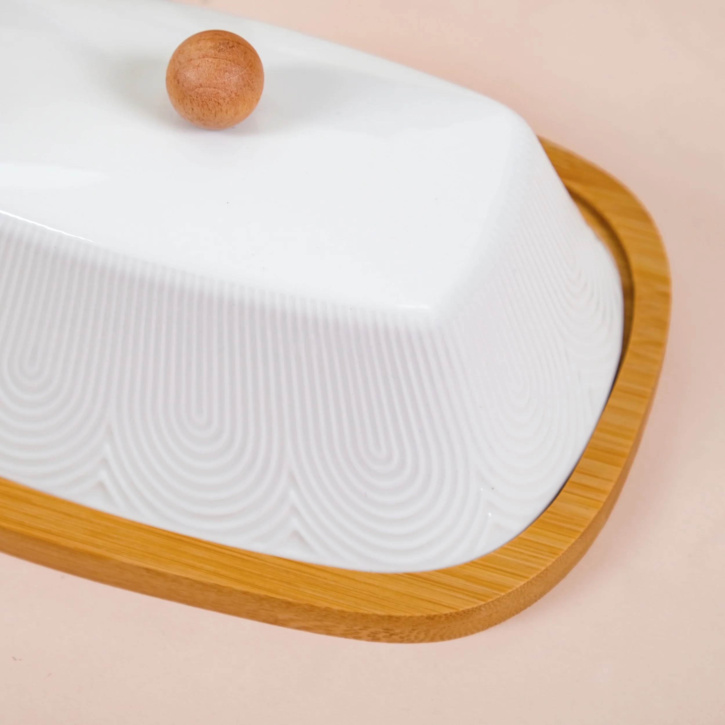 Blanca Rectangular Wooden Butter Dish With Ceramic Lid - Image 7
