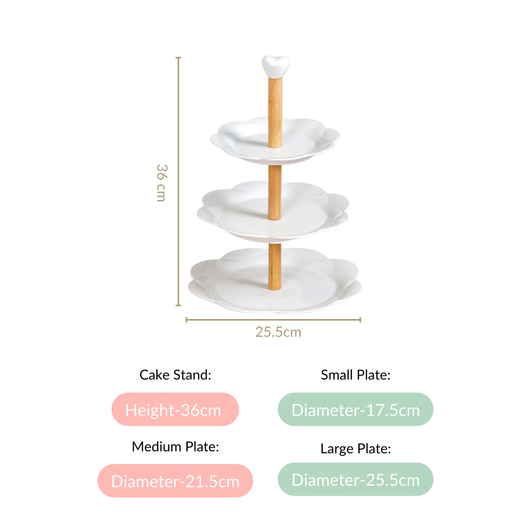 Blanca White Ceramic 3 Tier Cake Stand - Image 4