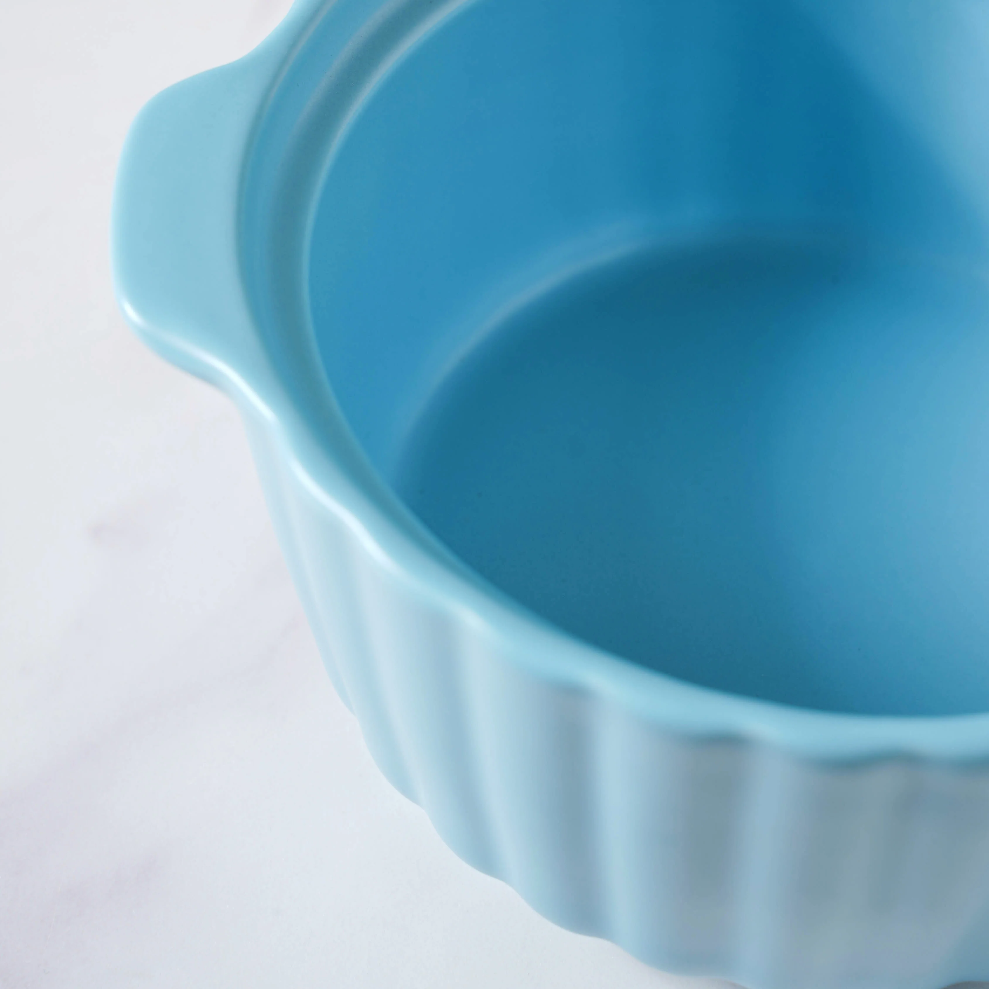 Bliss Blue Scalloped Pot With Lid 8 Inch - Image 4