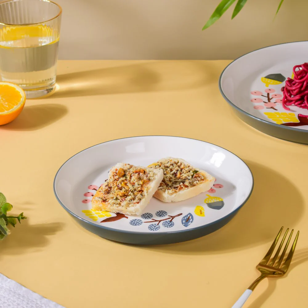 Bloom Ceramic Snack Plate Grey 8 Inch - Image 5