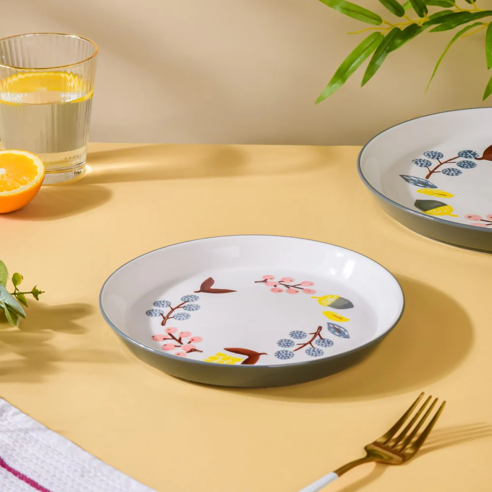 Bloom Ceramic Snack Plate Grey 8 Inch - Image 7