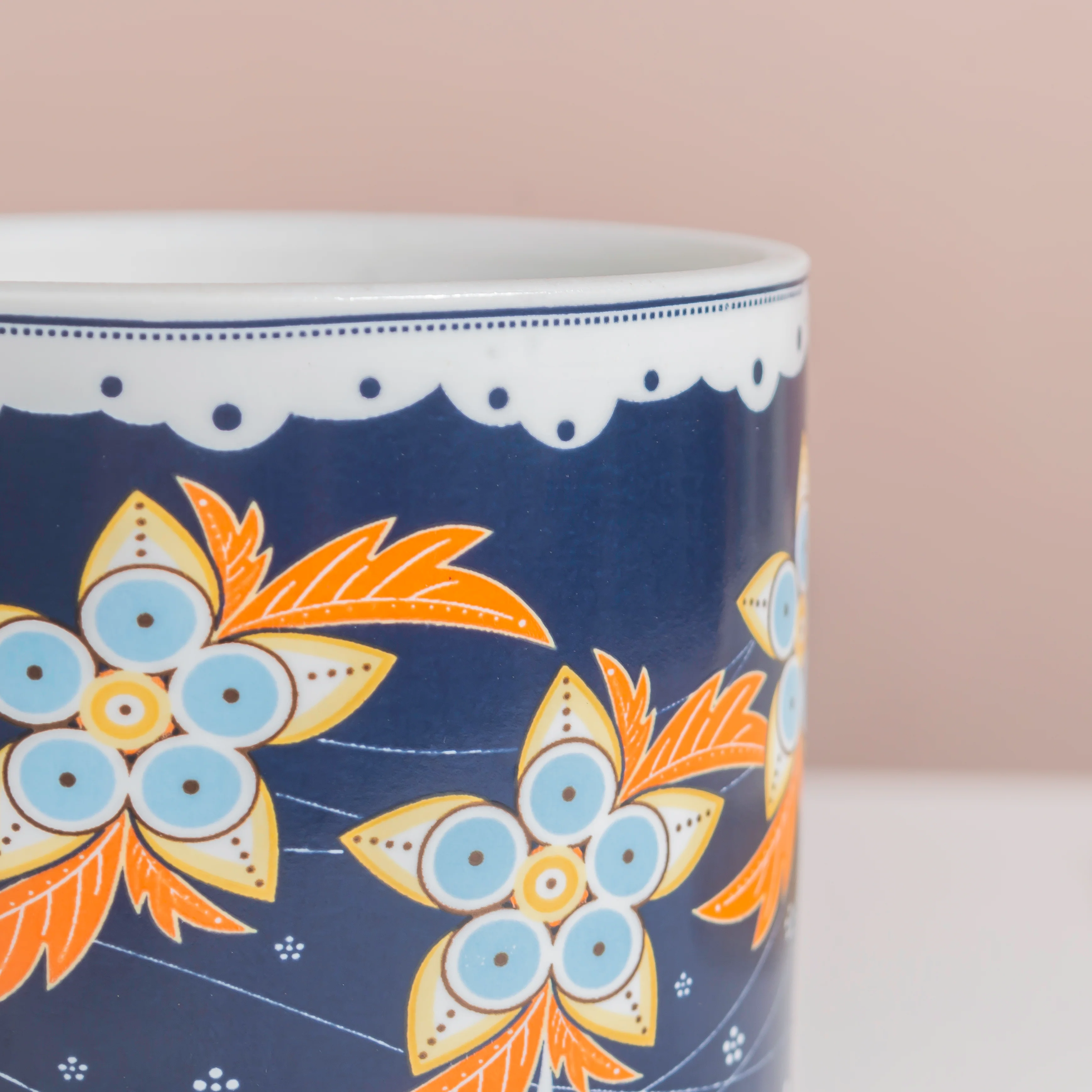 Bloom Fiesta Botanical Planter Blue With Wooden Coaster - Image 8