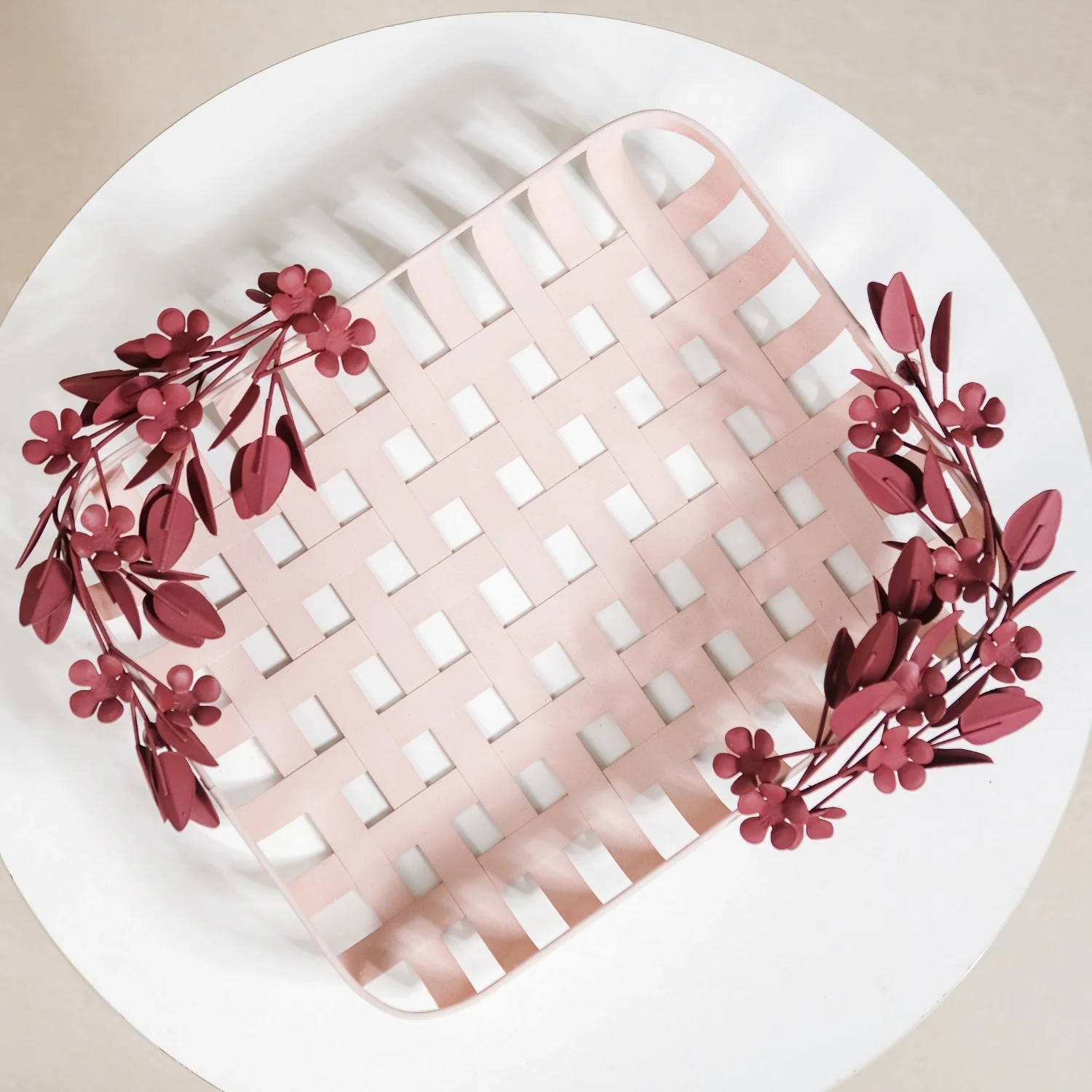 Bloom Pink Decorative Basket 13x10 Inch - Image 2